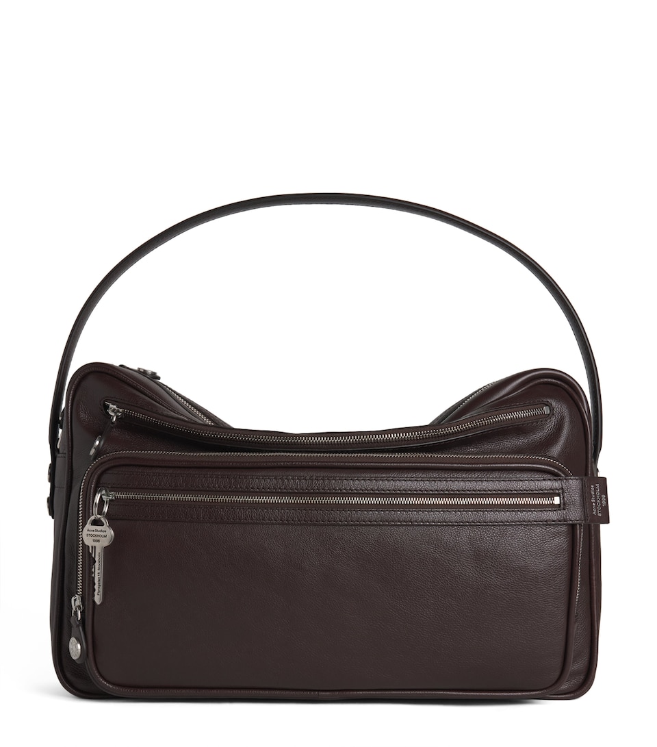 Acne Studios Leather Camero Party Shoulder Bag Chocolate Brown