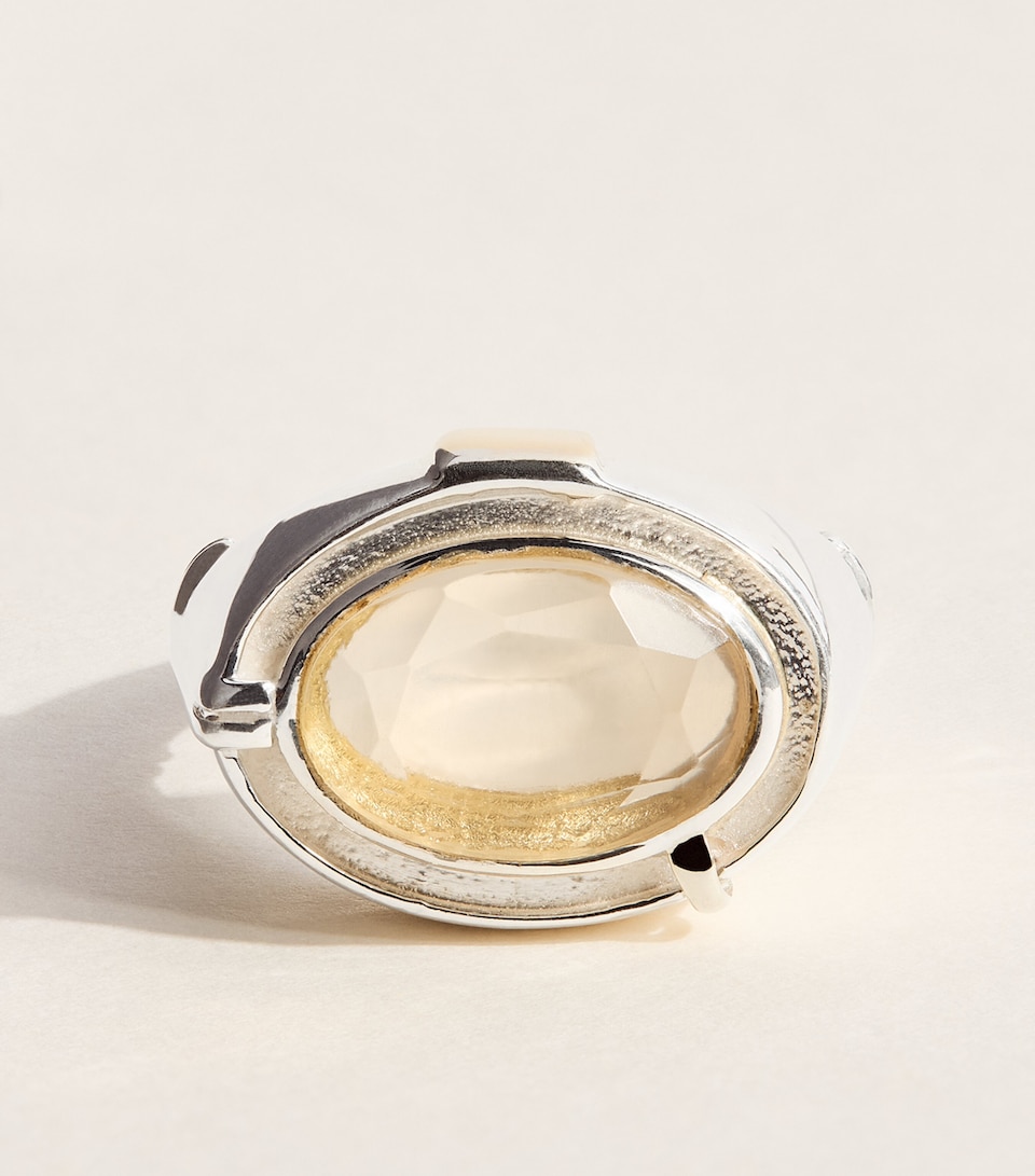 FYR Sterling Silver and Yellow Gold Ayin Ring Silver