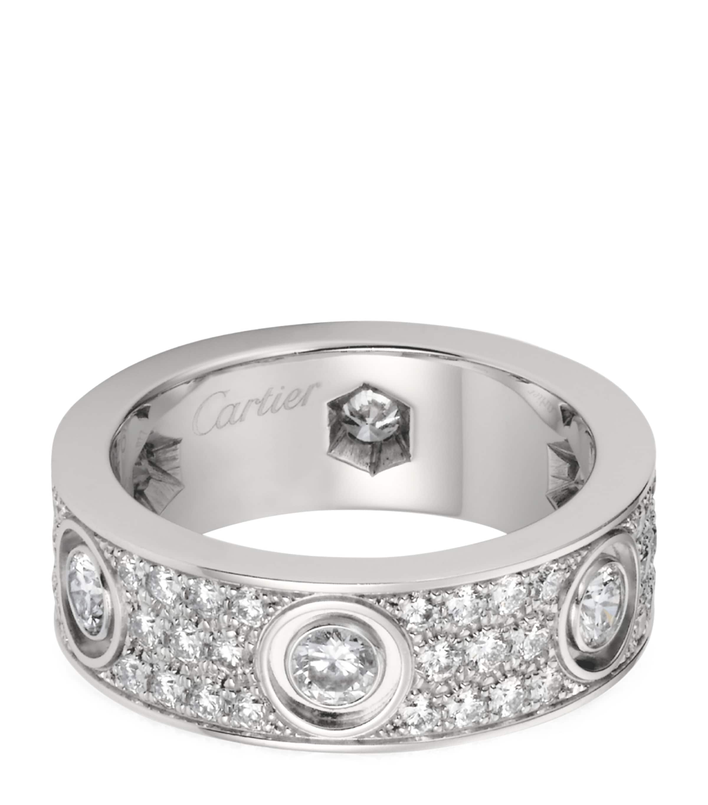 White Gold and Diamond LOVE Ring