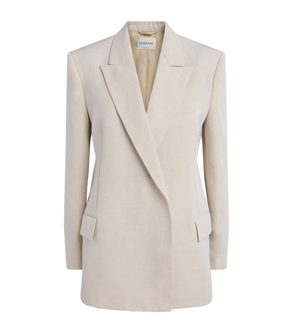 FFORME Womens Double-Breasted Winslow Blazer Bone