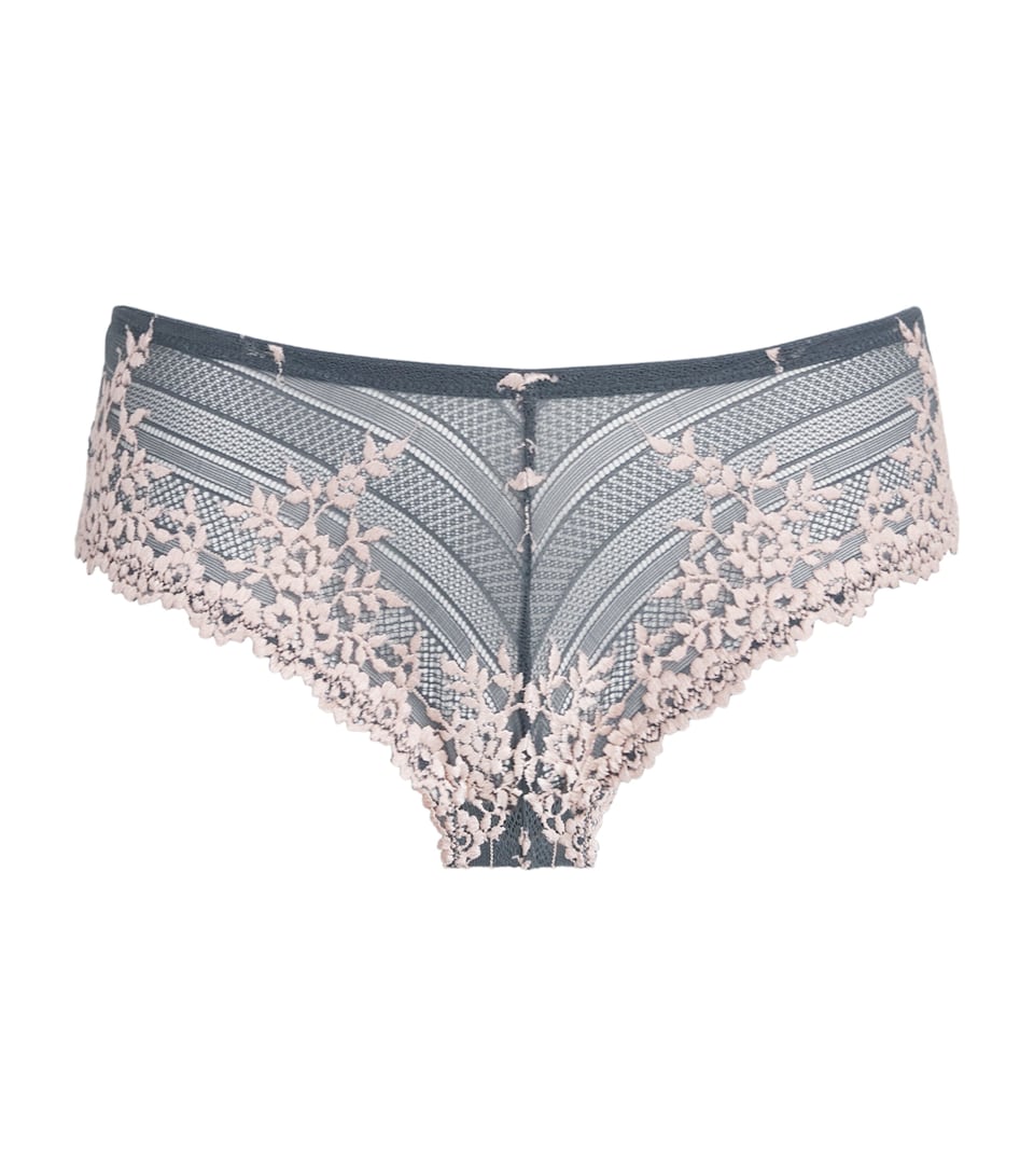 Wacoal Womens Embrace Lace Tanga Briefs Drk Slte/cld Pnk