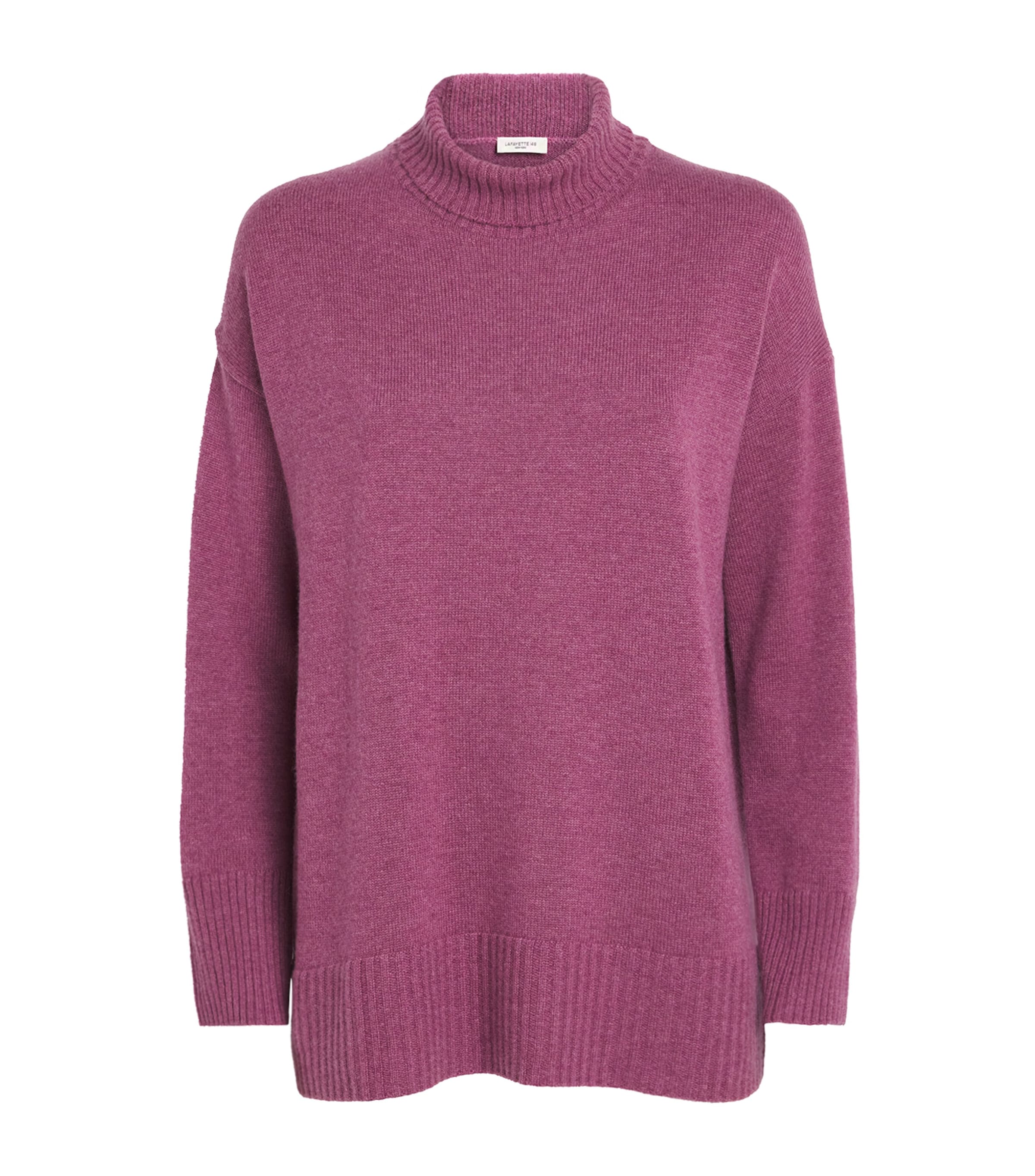Lafayette 148 Womens Cashmere Funnel-Neck Sweater Mulberry Melange