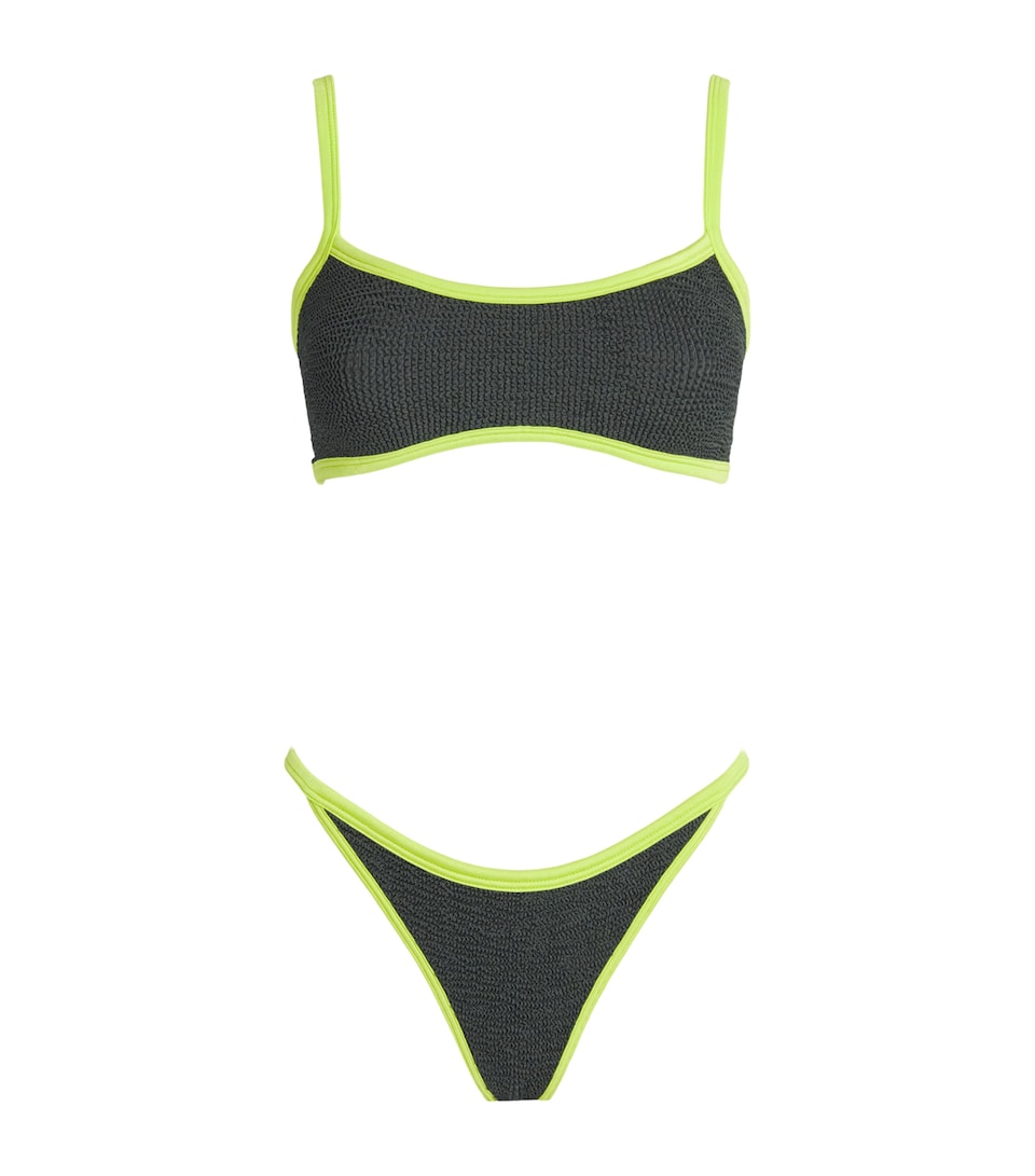 Hunza G Womens Contrast-Trim Tyler Bikini Mtlc Grpht/chrtrse