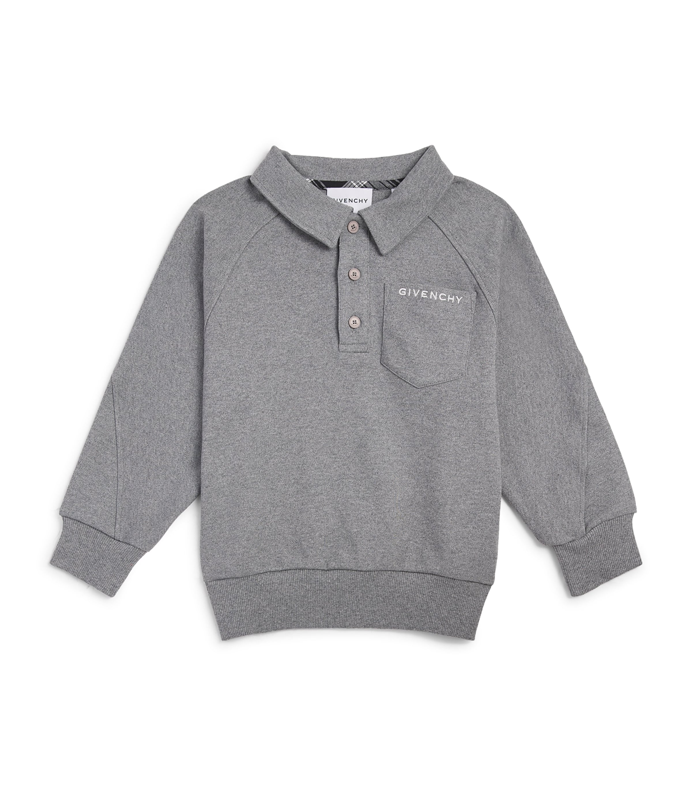 Givenchy Kids Cotton Logo Polo Sweater (4-12+ Years) Marl