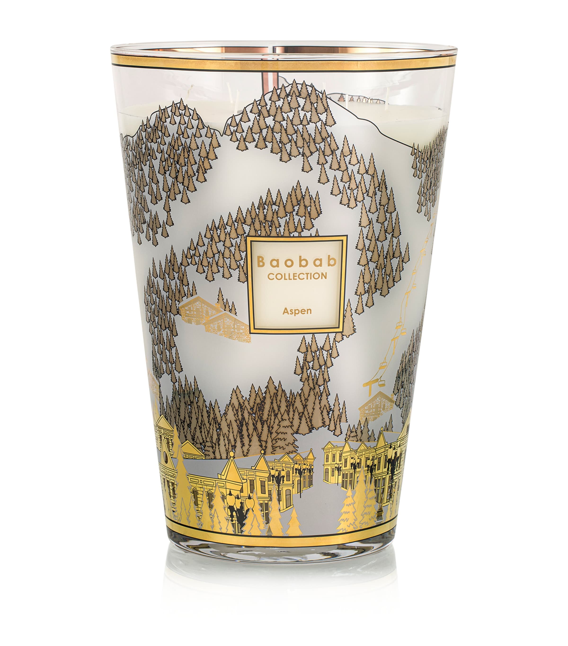 Baobab Collection Aspen Candle (6.5kg) White & Gold