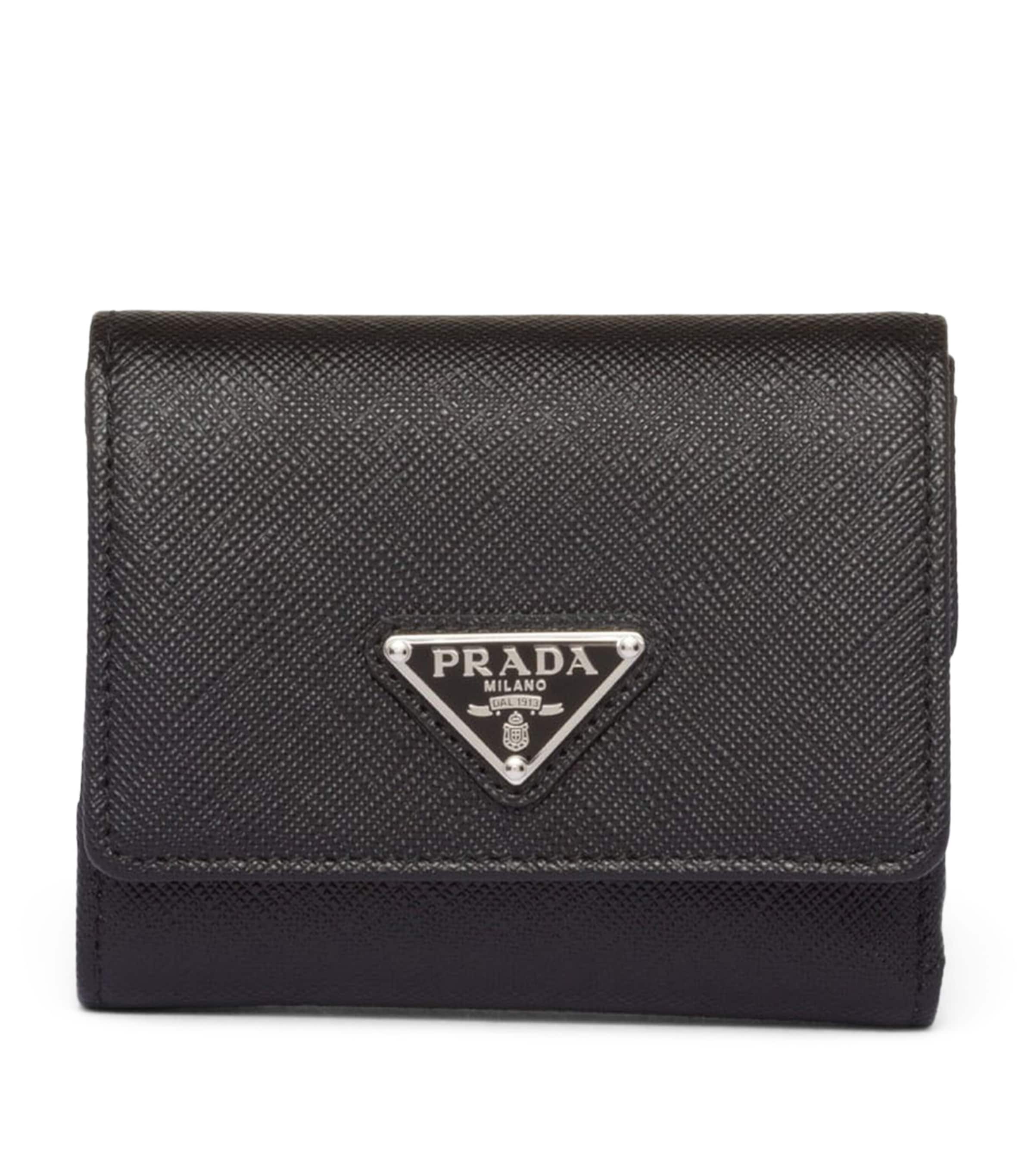 Prada Small Saffiano Leather Wallet Black