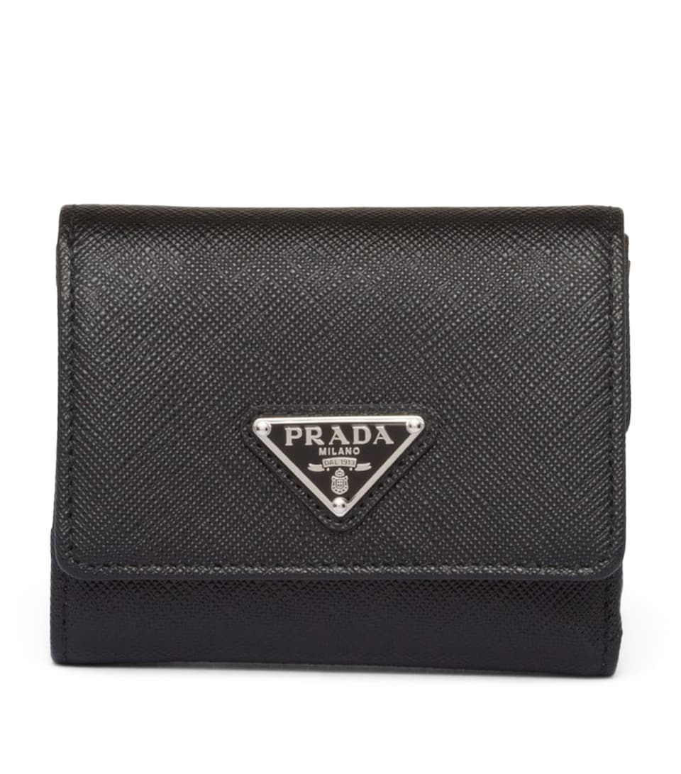 Prada Small Saffiano Leather Wallet Black