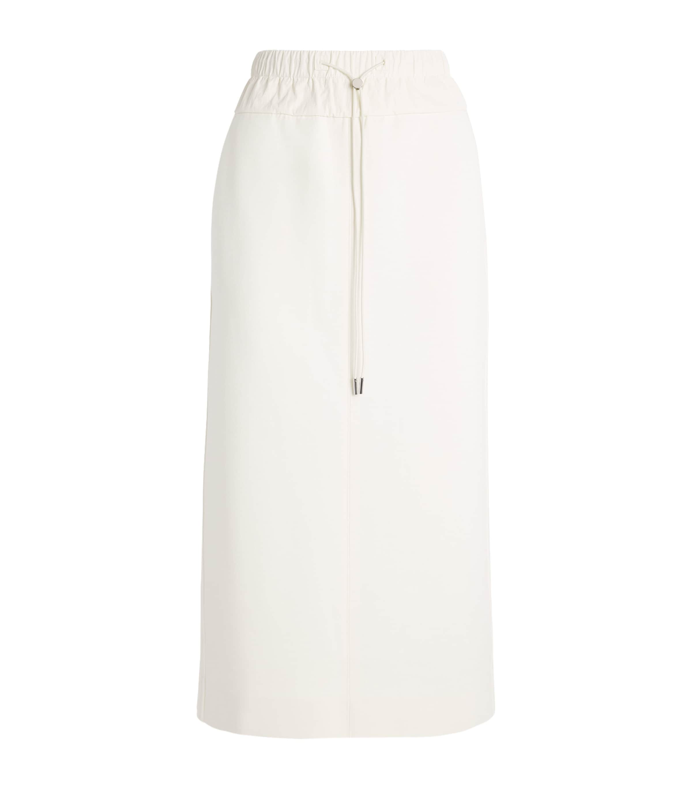 Cotton-Blend Jersey and Canvas Midi Skirt
