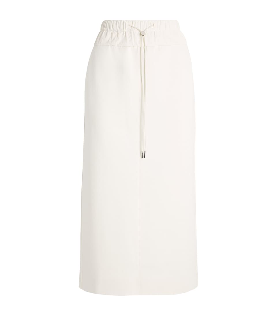 Cotton-Blend Jersey and Canvas Midi Skirt
