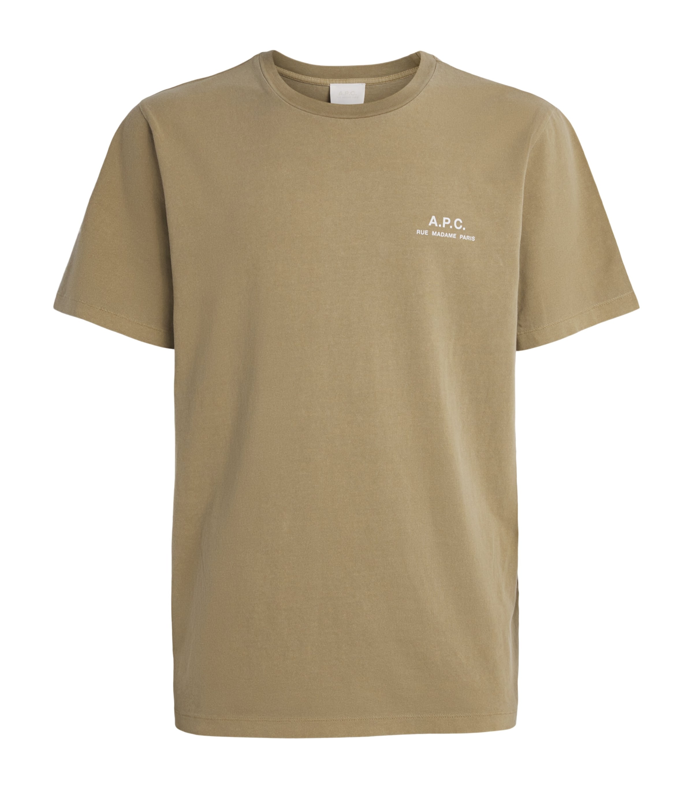 A.P.C. Mens Cotton Logo T-Shirt Jab Light Khaki