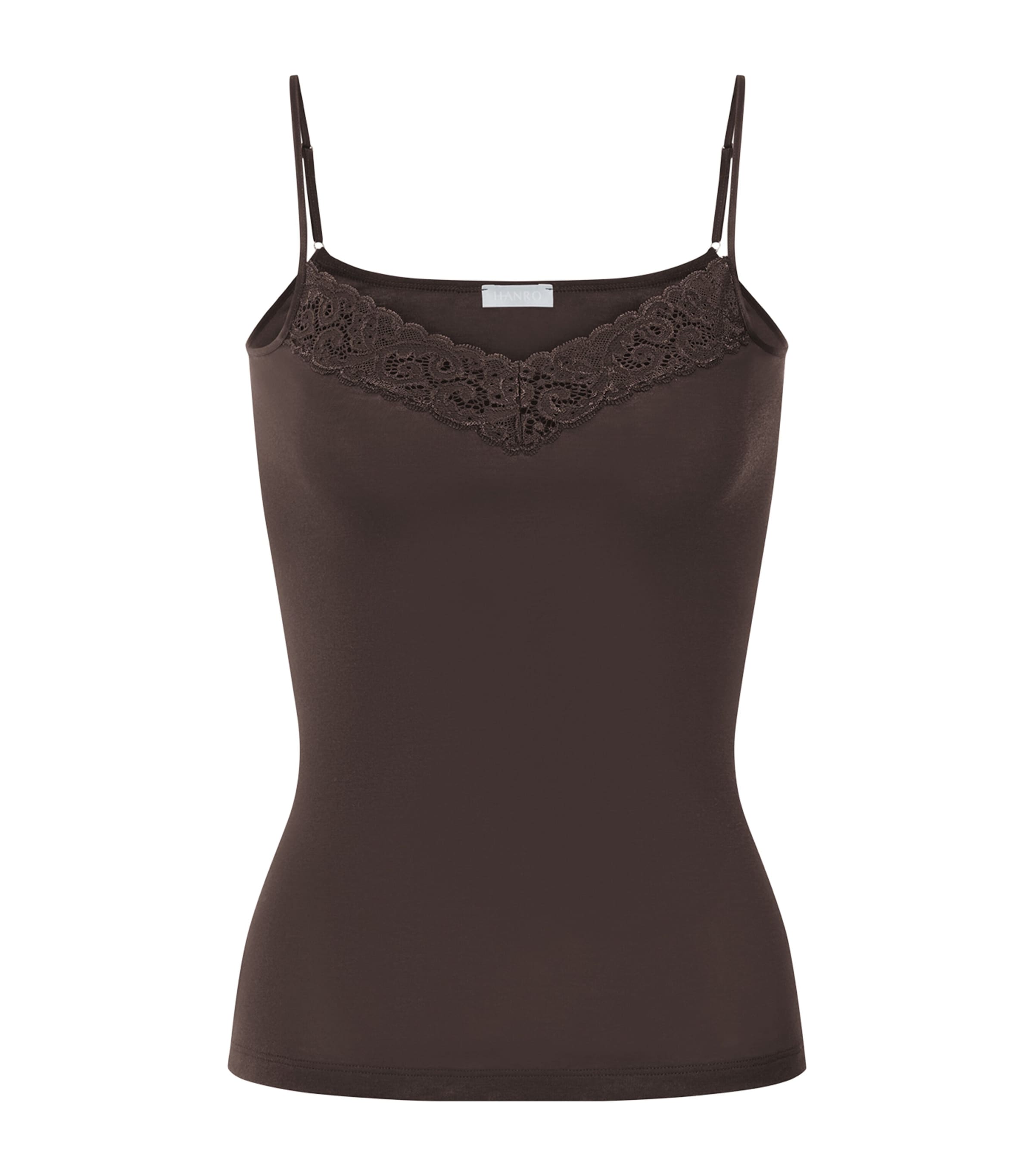 Hanro Womens Cotton Moments Tank Top Dark Mocha