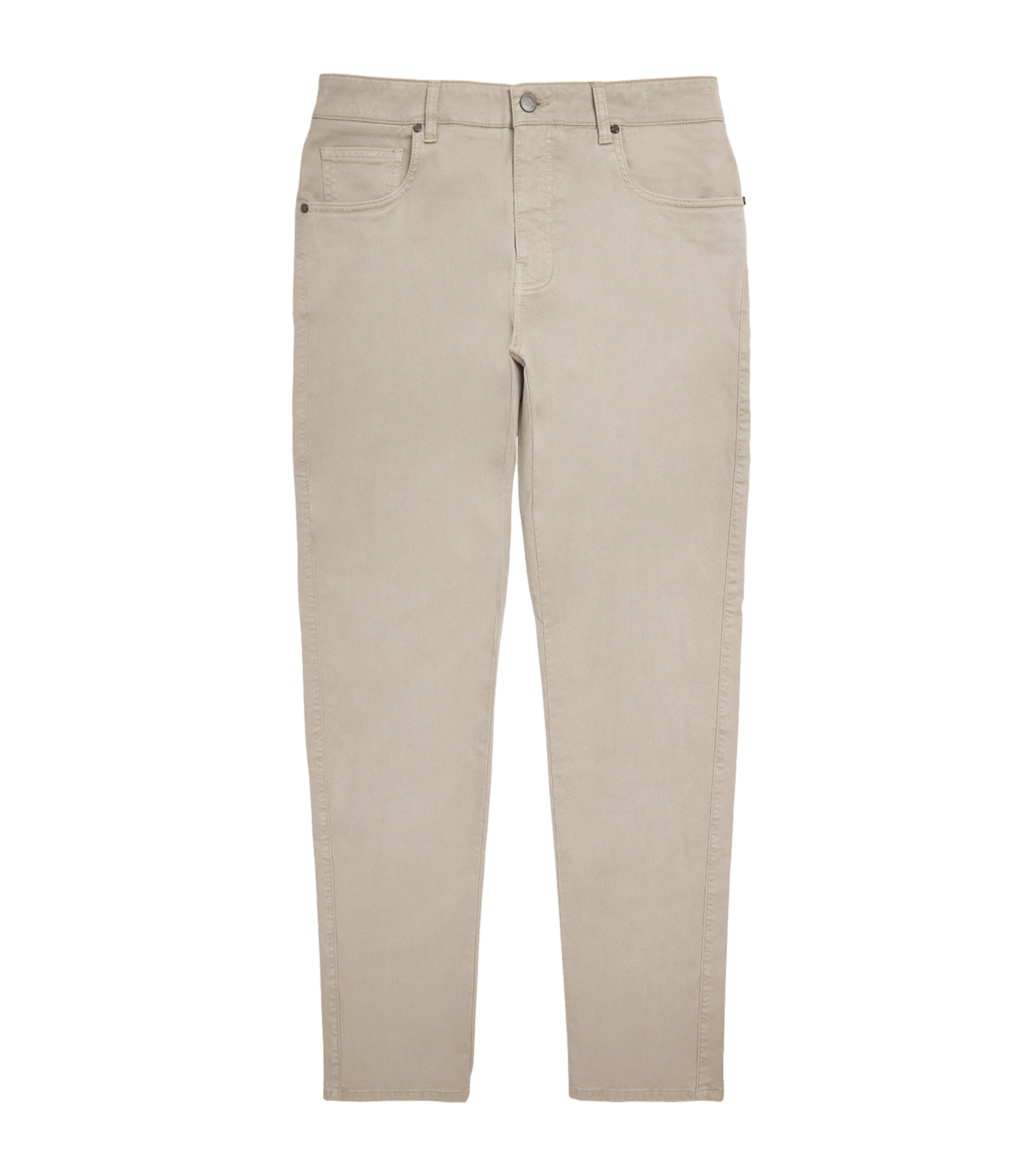 Purdey Mens Cotton-Blend Five-Pocket Trousers Stone