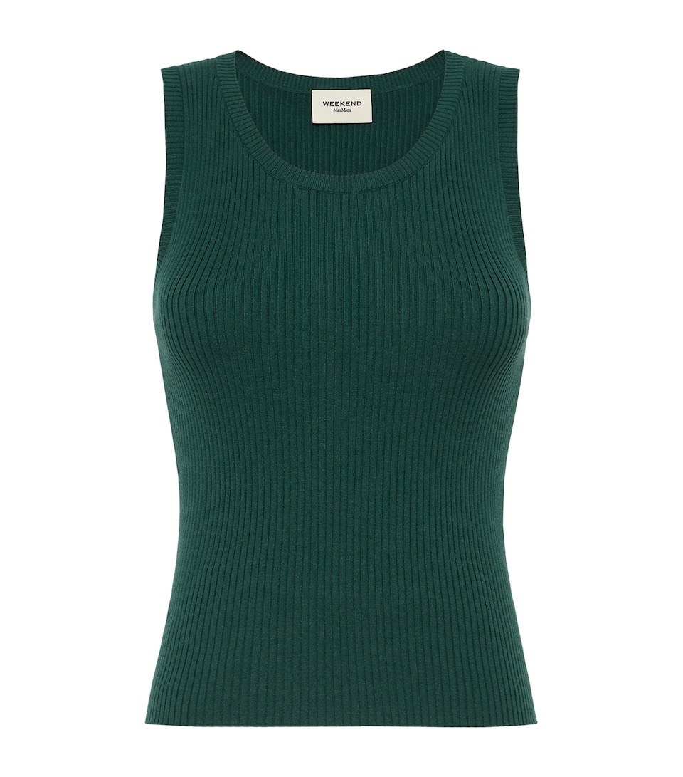 Weekend Max Mara Womens Rib-Knit Tank Top Green