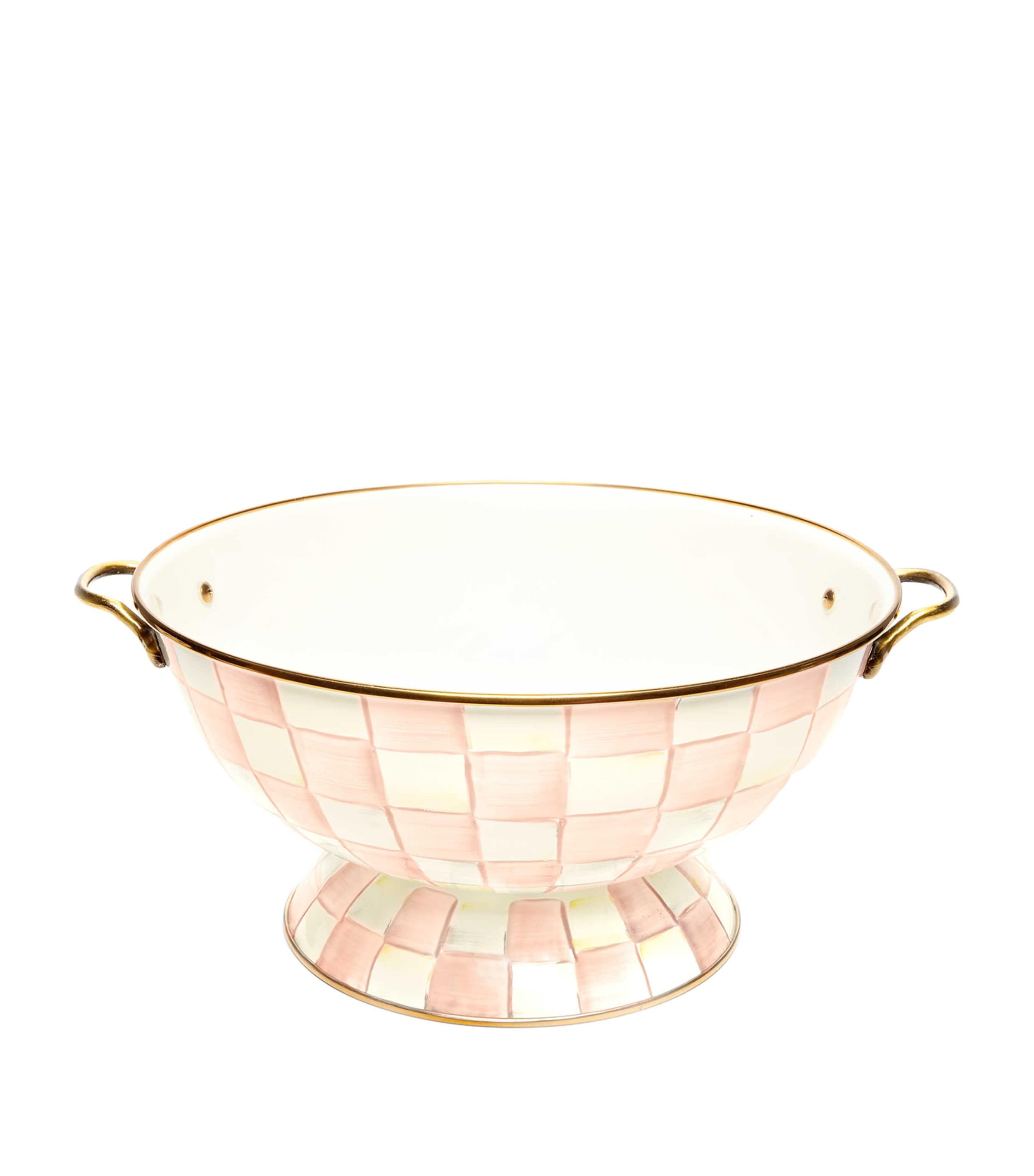 MacKenzie-Childs Rosy Check Everything Bowl Pink
