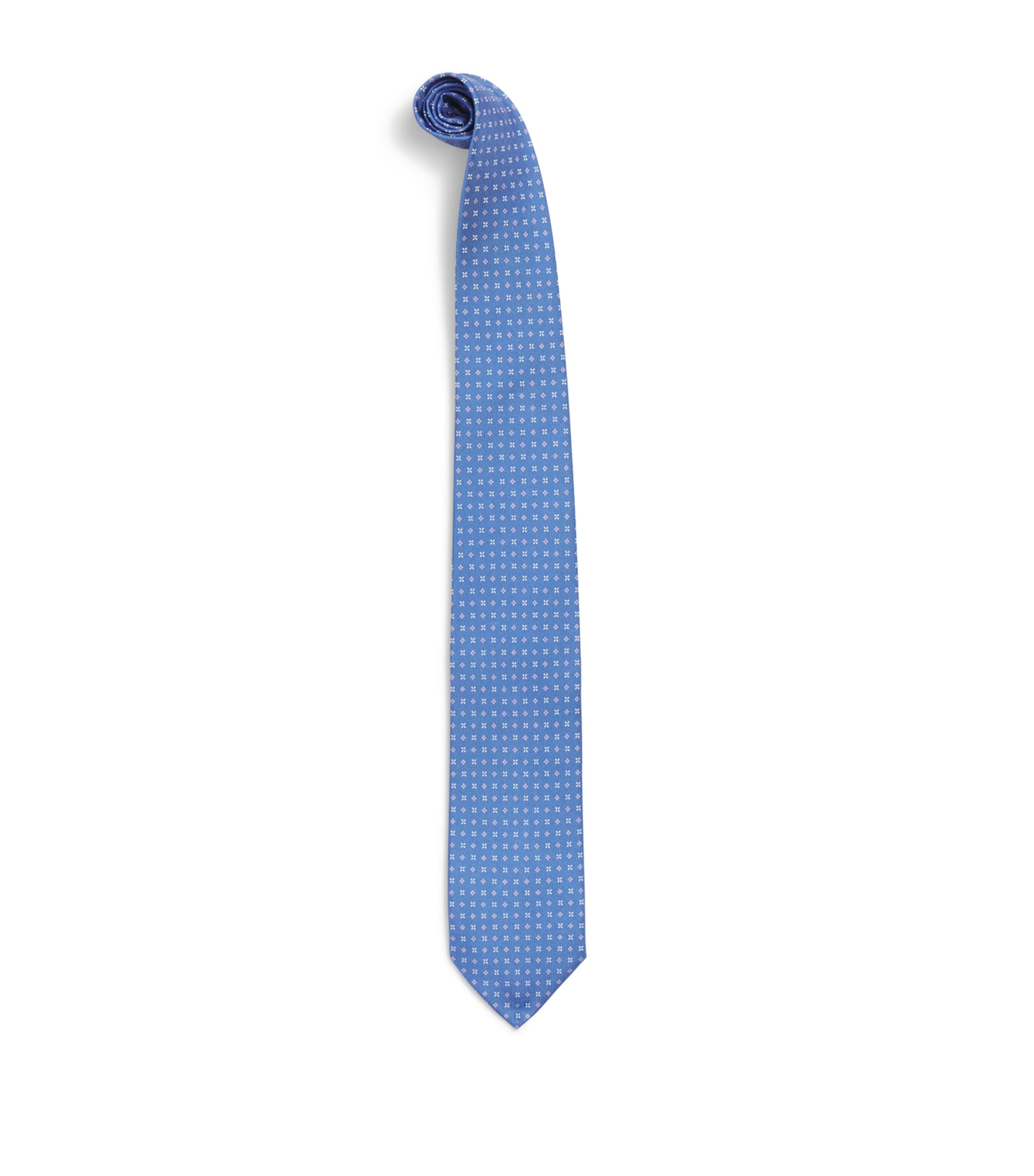 E. Marinella Silk Printed Tie Blue
