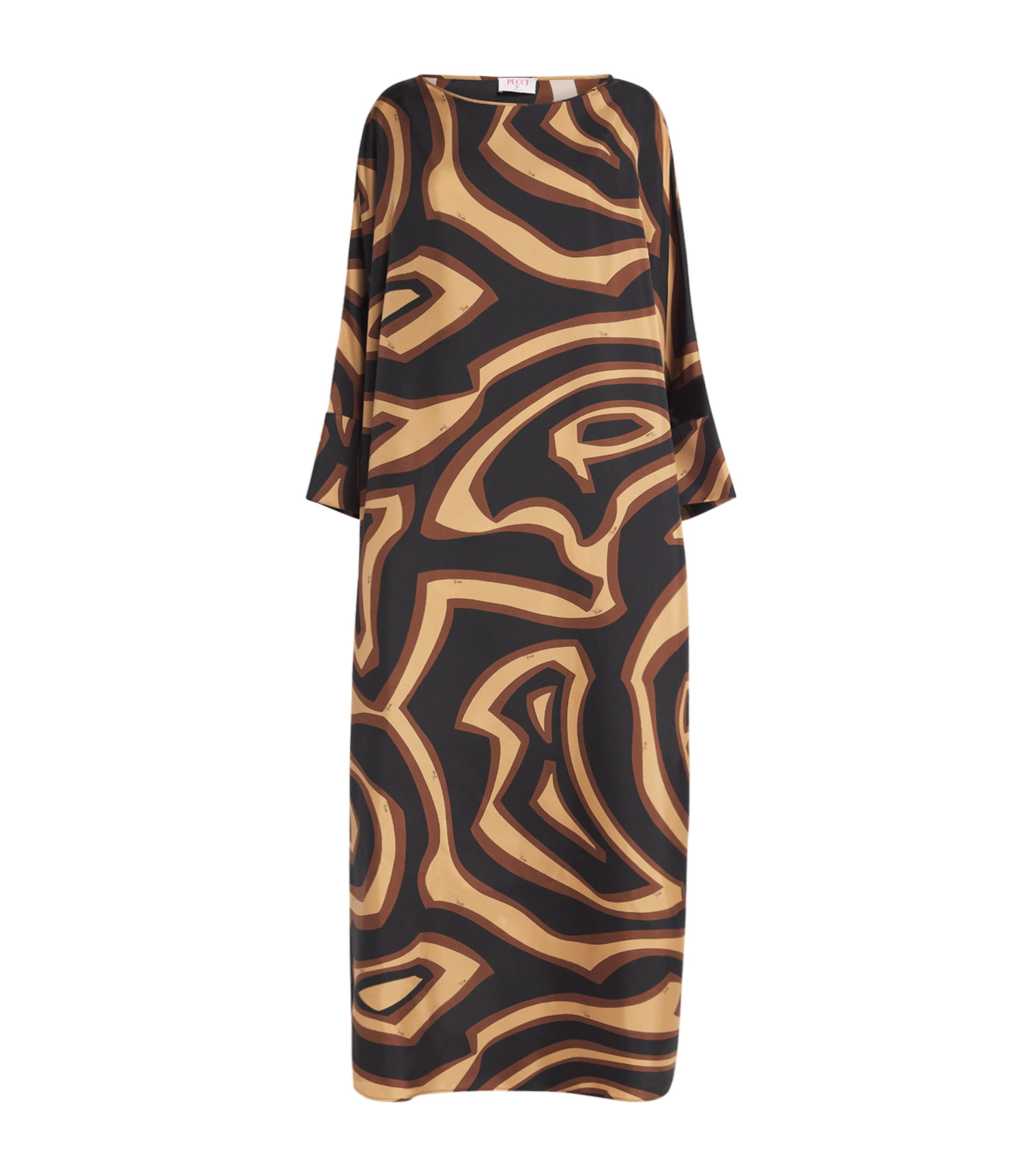 Silk Labirinto Print Maxi Kaftan Dress