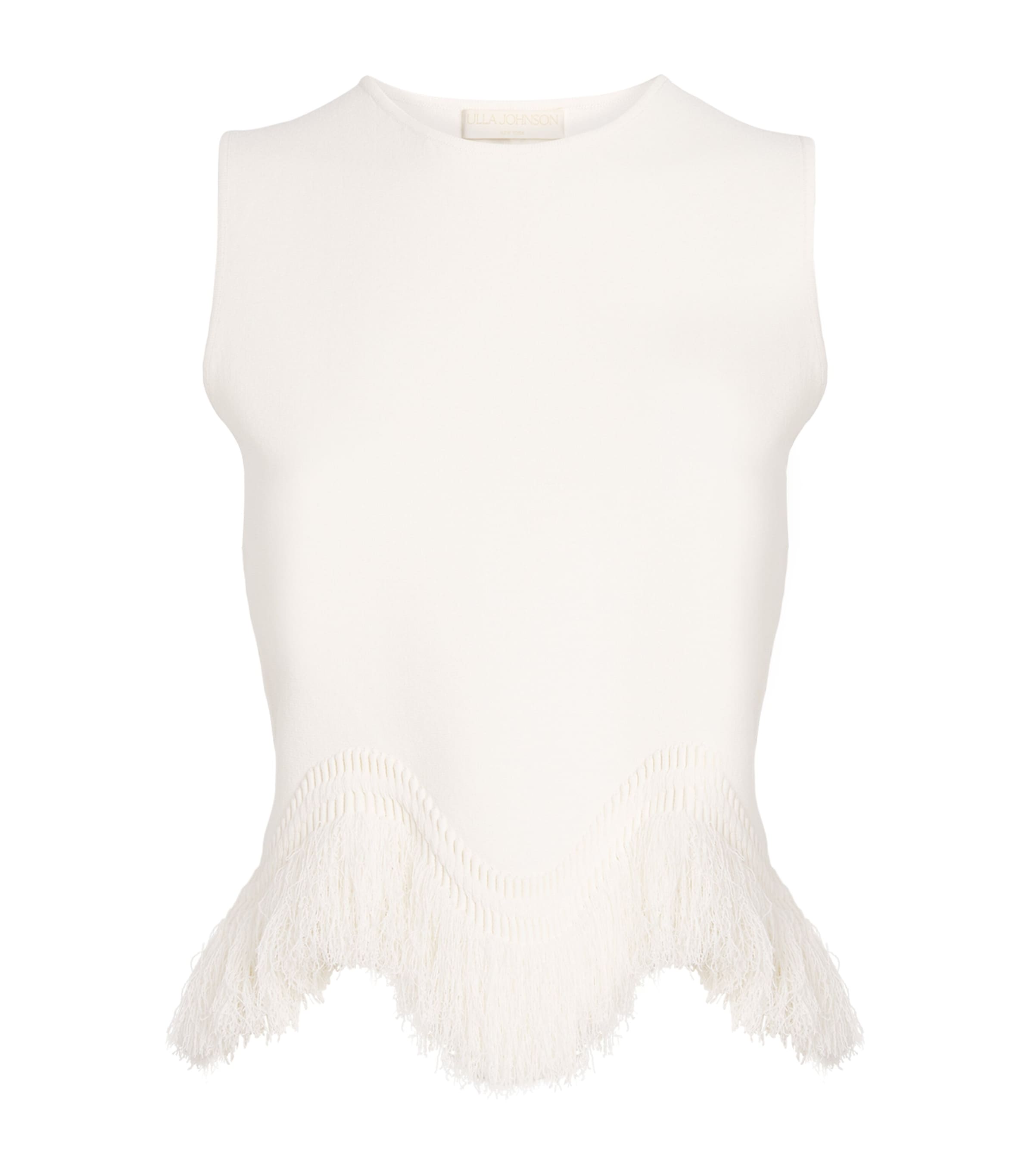 Knit Fringe-Trim Koa Top