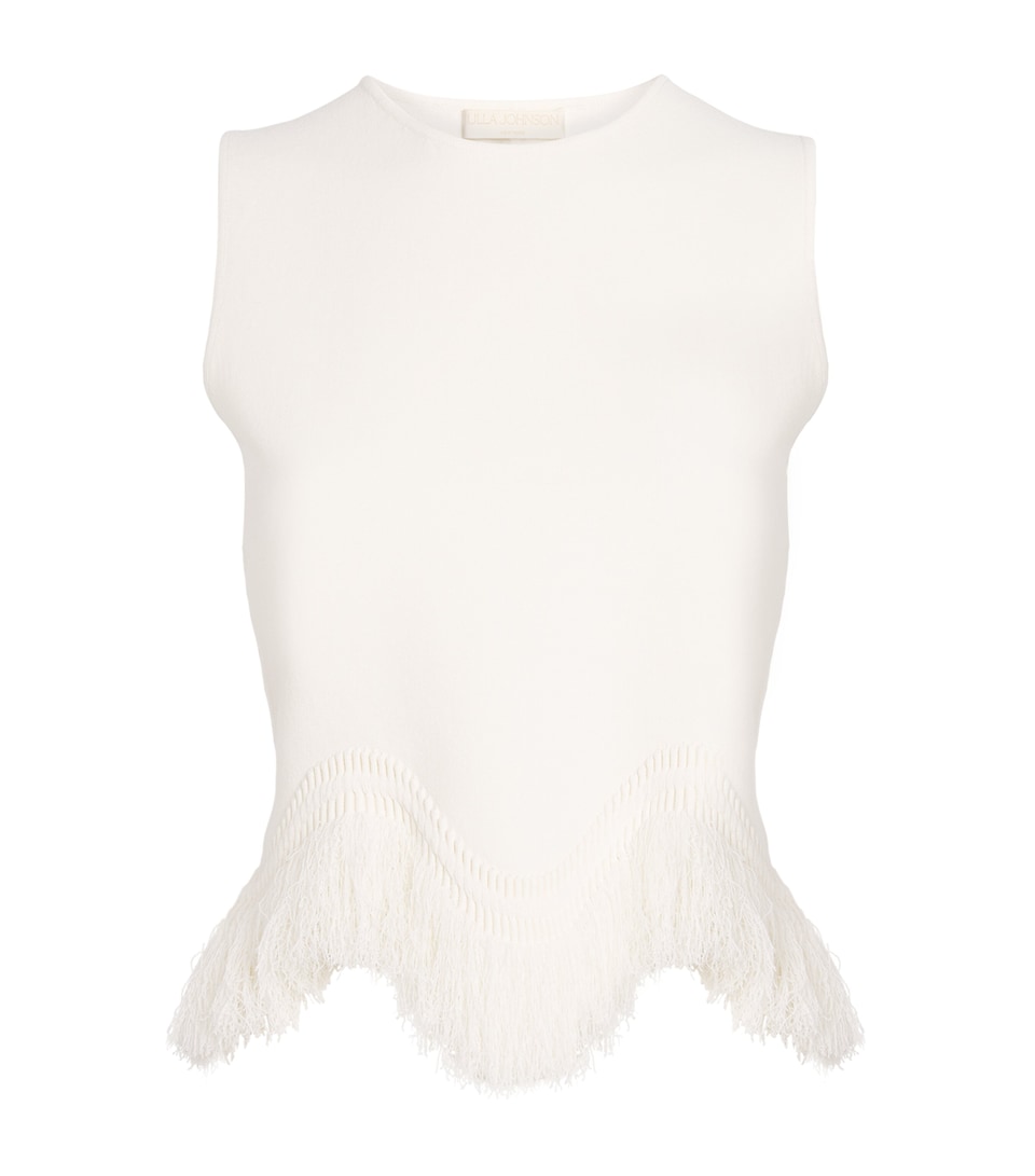 Knit Fringe-Trim Koa Top