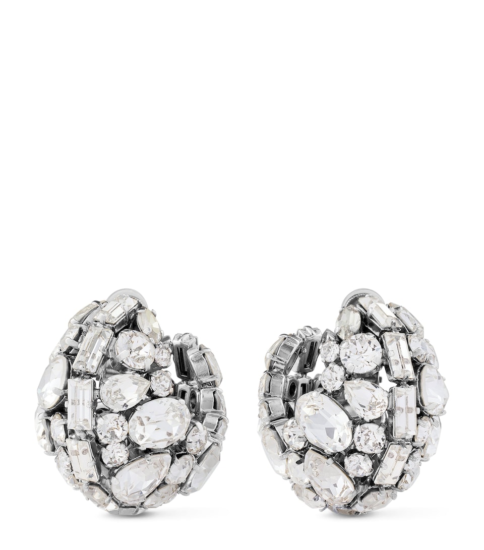 Crystal-Embellished Clip-On Earrings