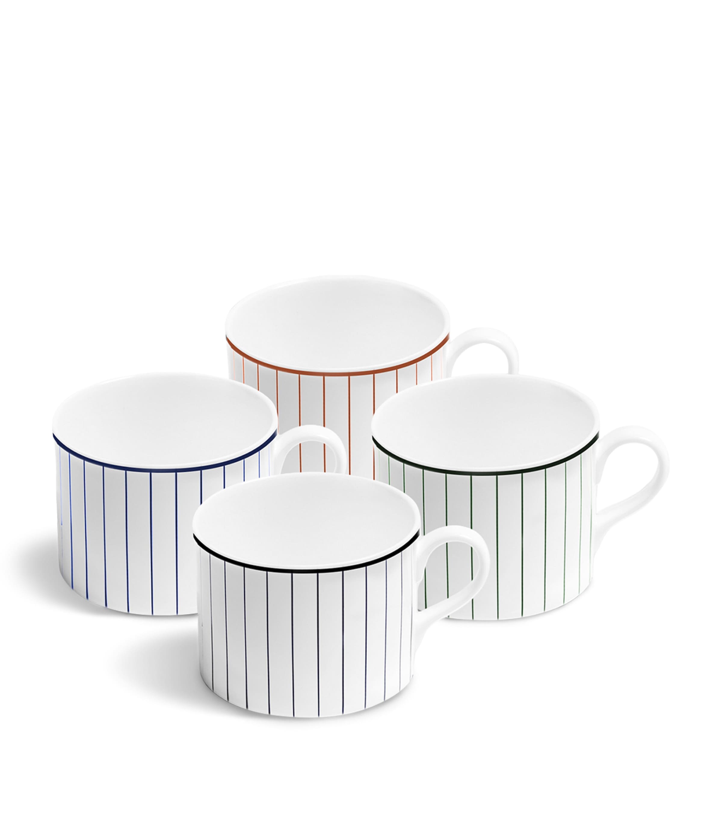 Richard Brendon Short Pinstripe Mugs (Set of 4) Multicolour
