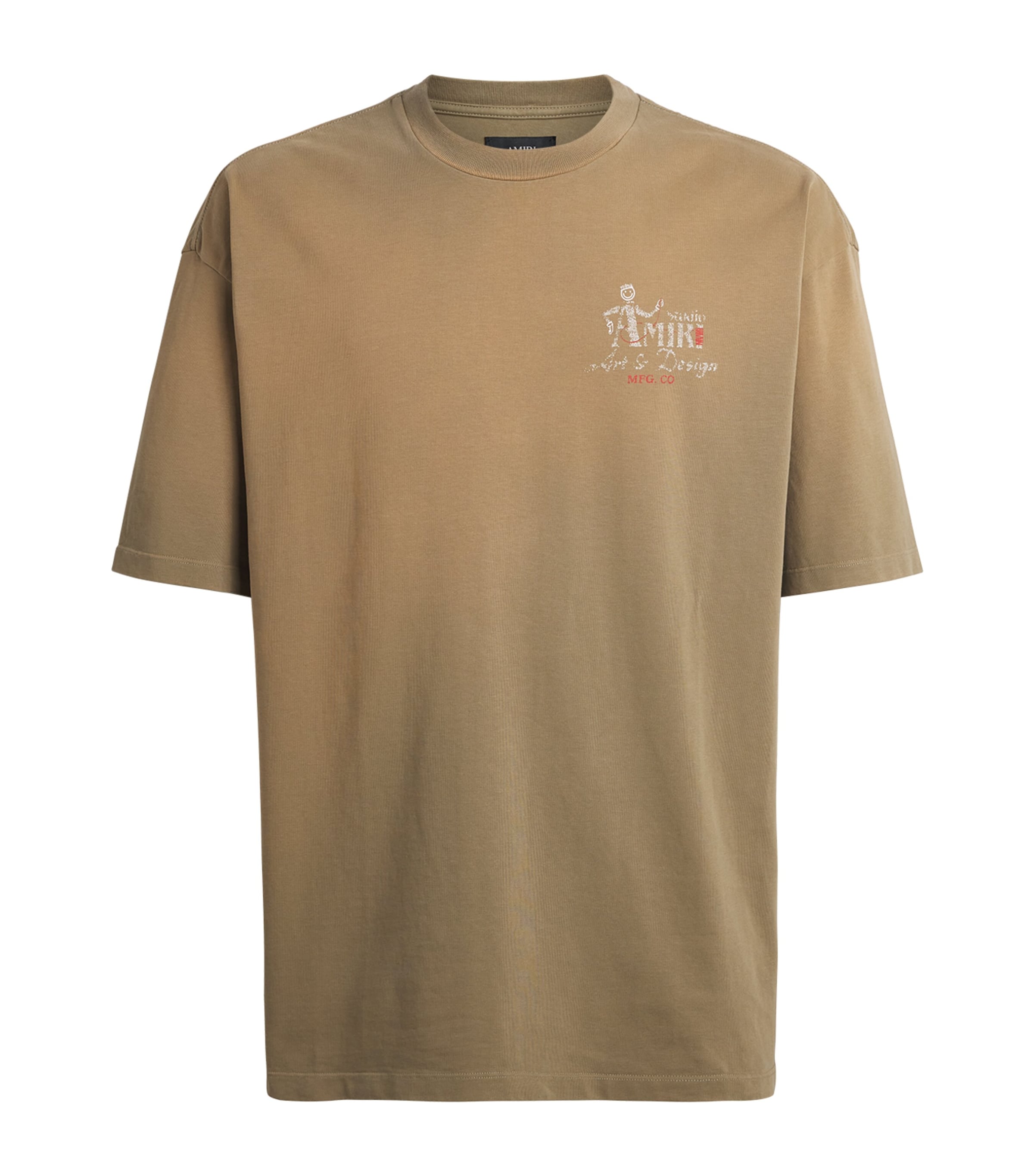 AMIRI Mens Cotton Studio Print T-Shirt Camel