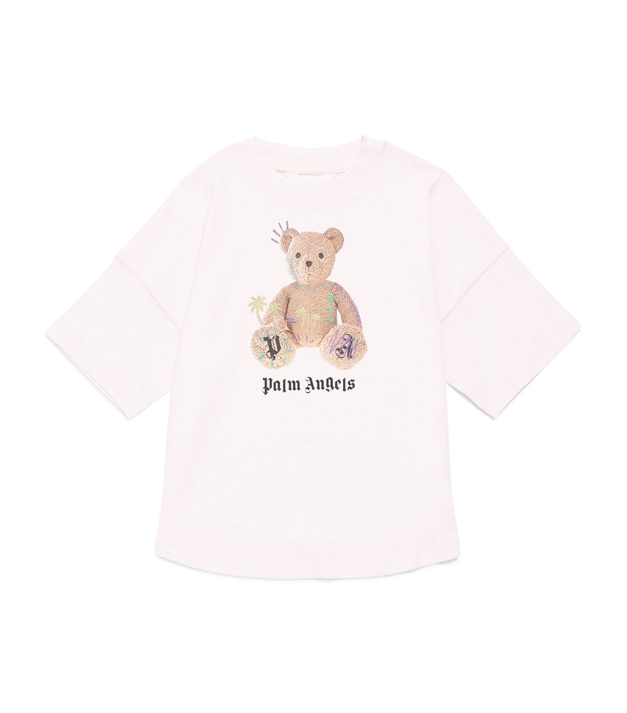 Palm Angels Kids Cotton Bear T-Shirt (4-12+ Years) Rosa/pink