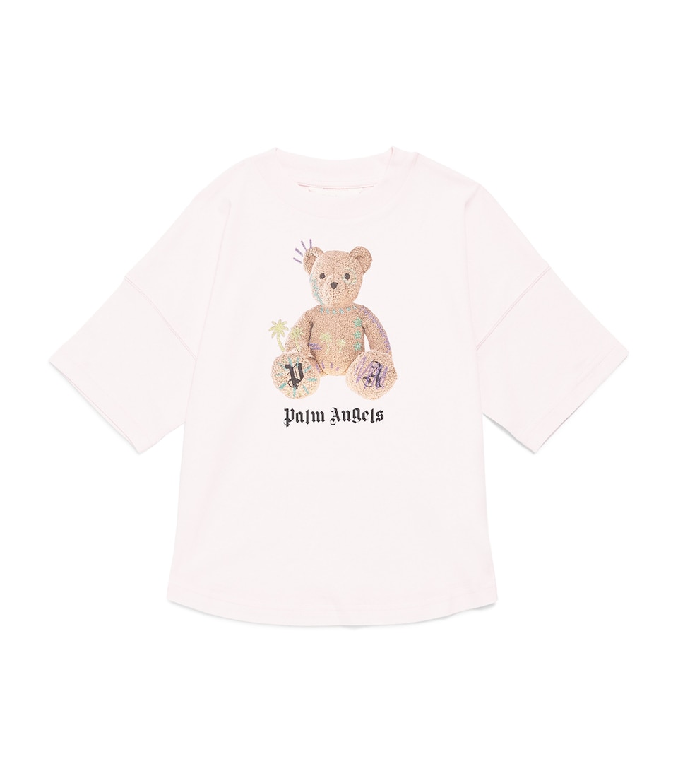 Palm Angels Kids Cotton Bear T-Shirt (4-12+ Years) Rosa/pink