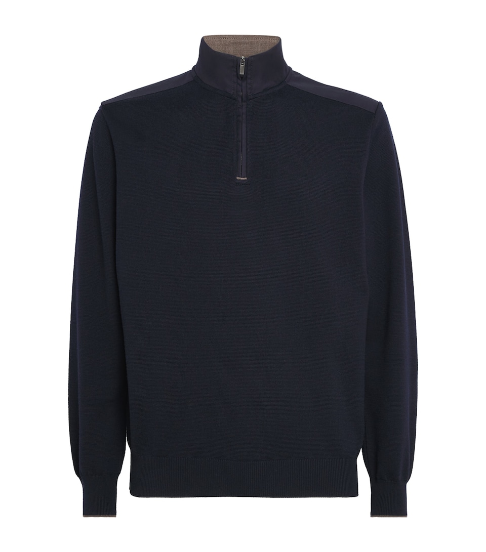 Virgin Wool Riviera Quarter-Zip Sweater