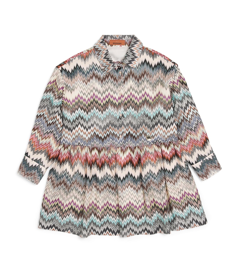 Zigzag Buttoned Dress (1-8 Years)