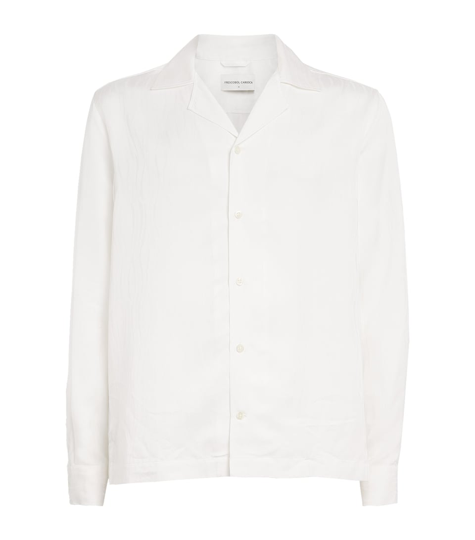Frescobol Carioca Mens Wave Jacquard Safra Shirt Ivory