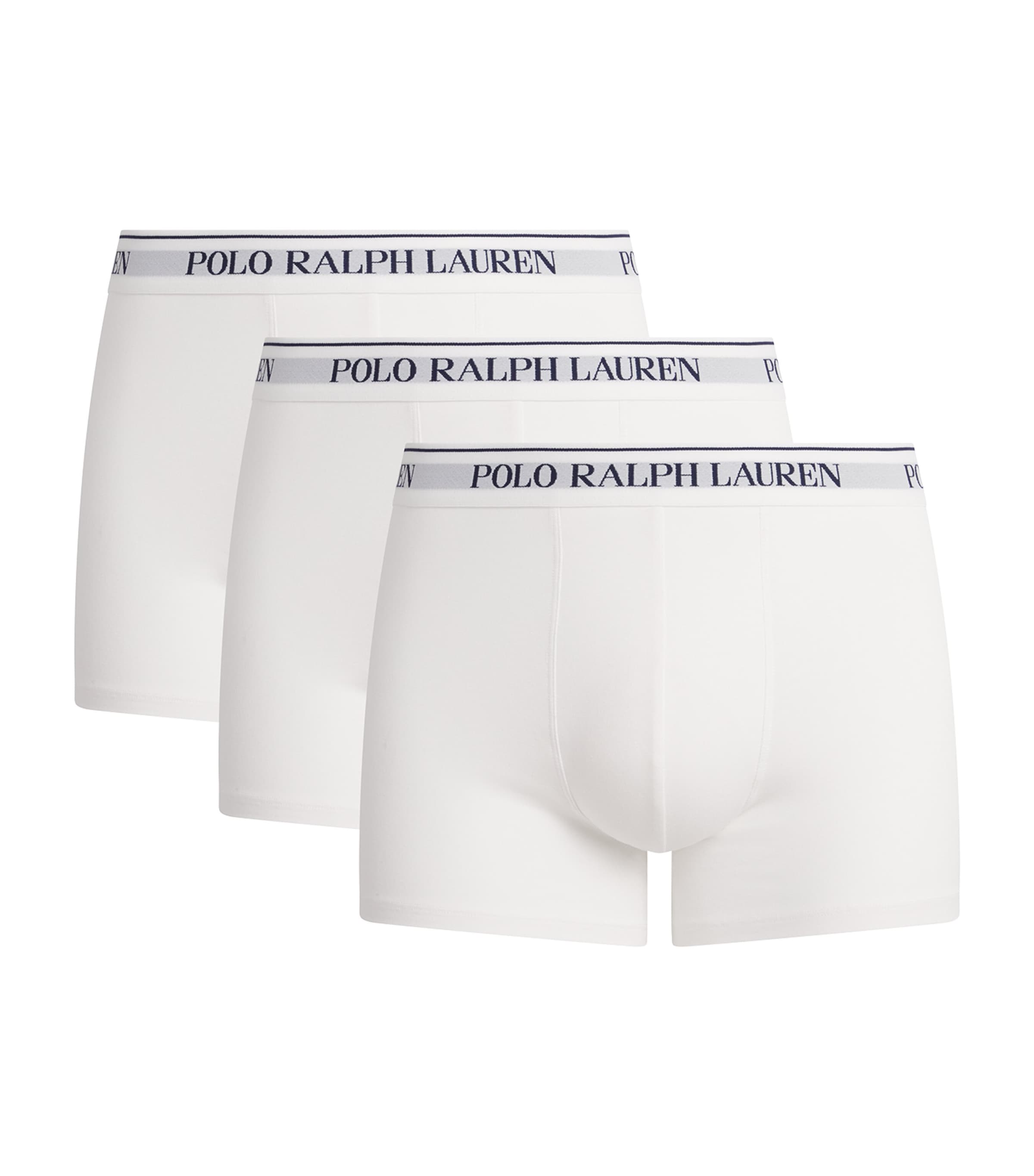 Polo Ralph Lauren Mens Stretch-Cotton Classic Trunks (Pack of 3) White