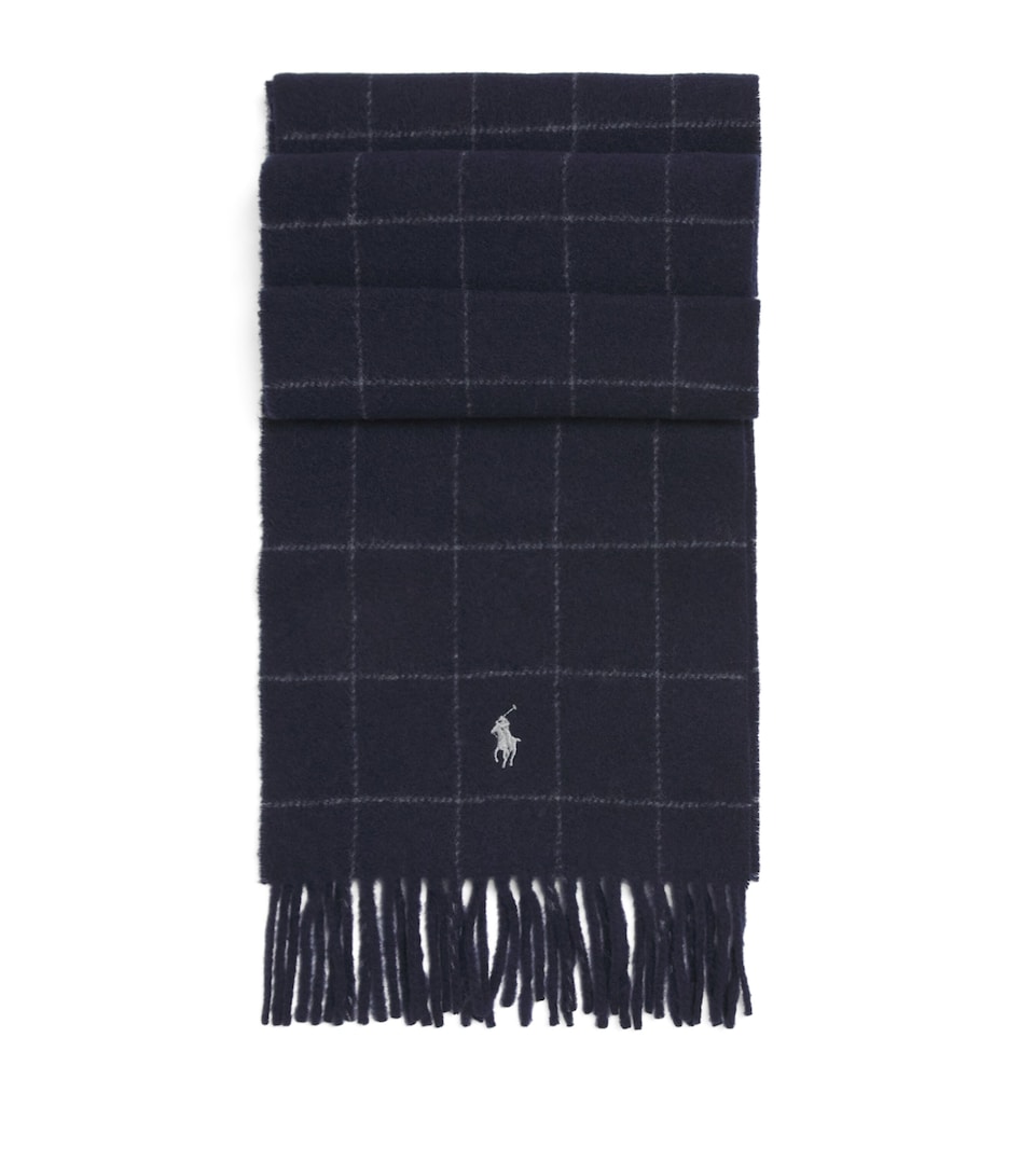 Wool-Blend Windowpane Check Scarf