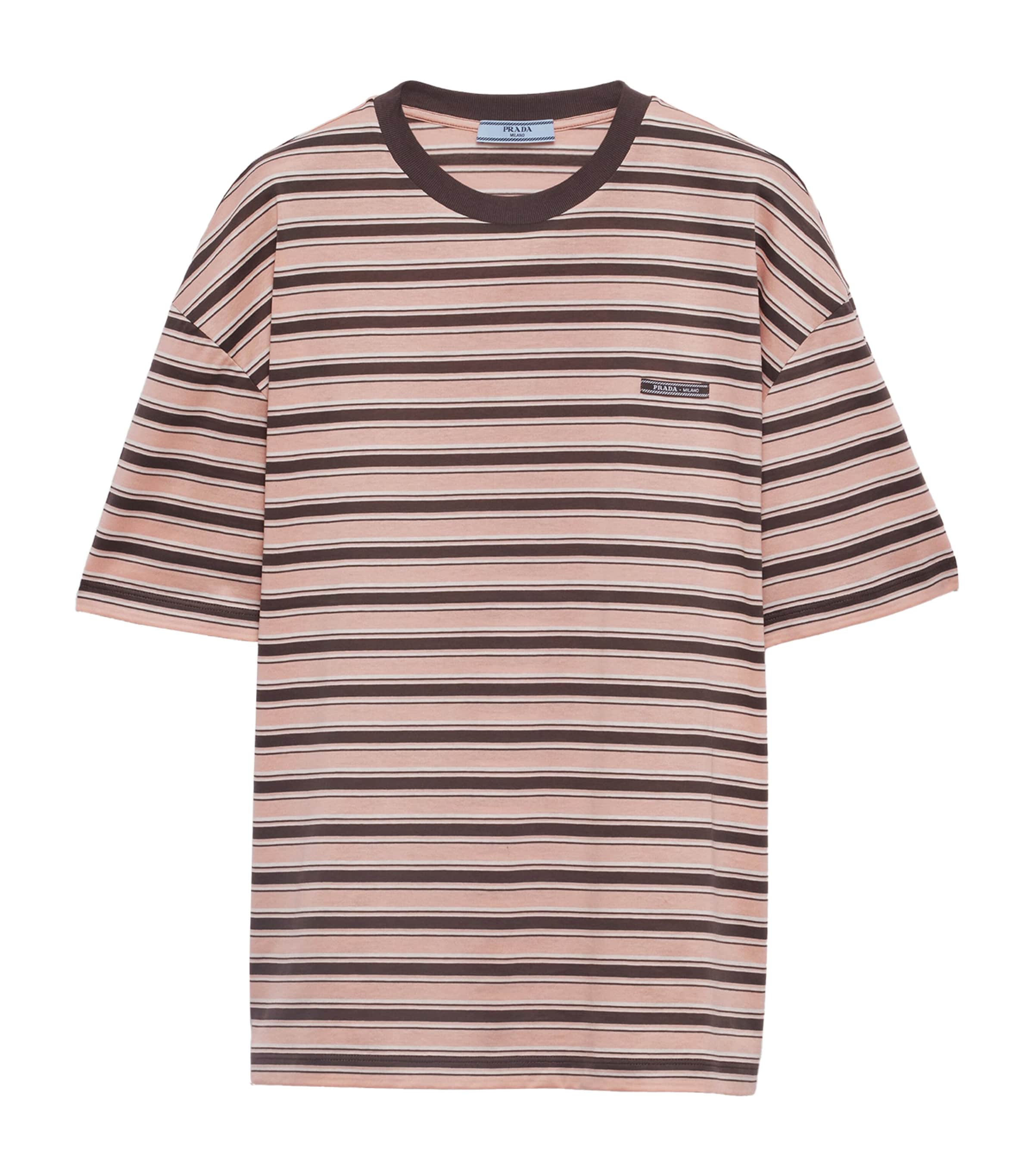 Prada Womens Cotton Stripe Lisle T-Shirt