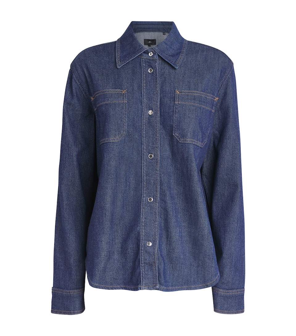 7 For All Mankind Womens Utility Denim Shirt Halona