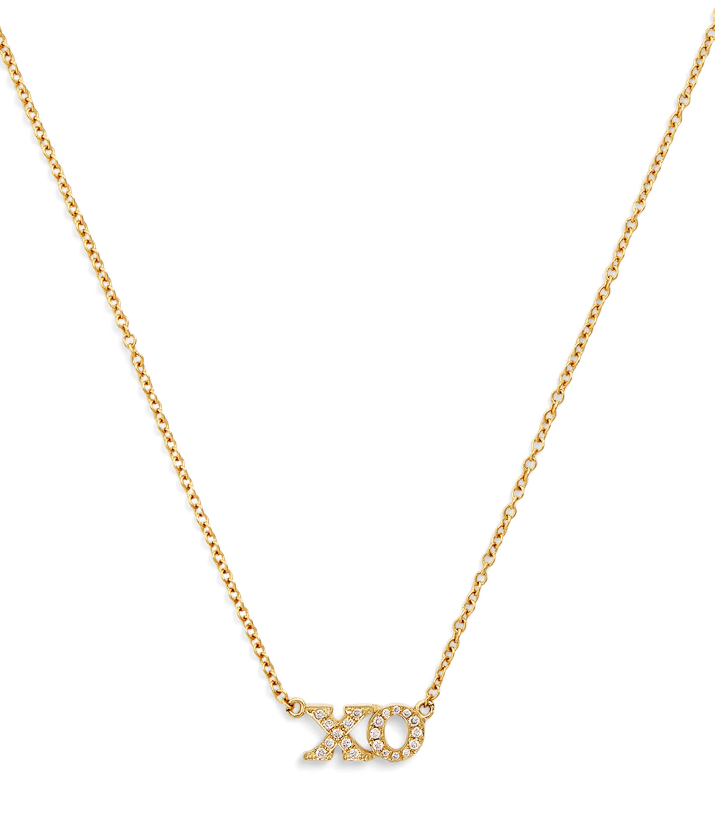 Yellow Gold and Diamond XO Necklace