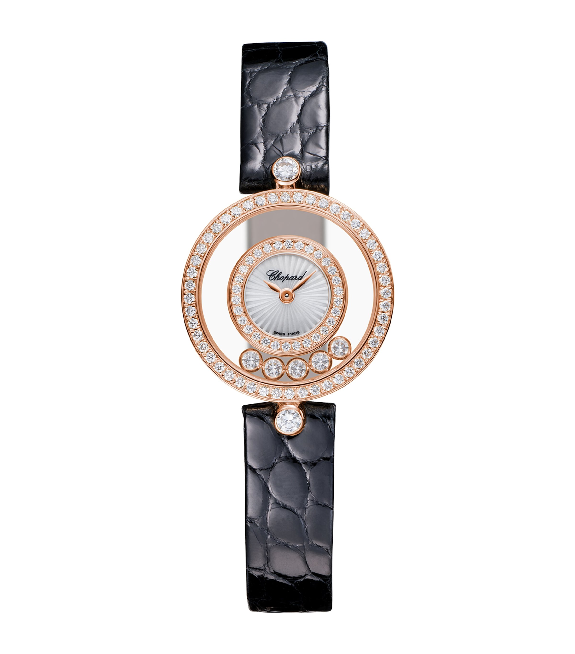 Chopard Rose Gold and Diamond Happy Diamonds Watch 26mm Rose Gold