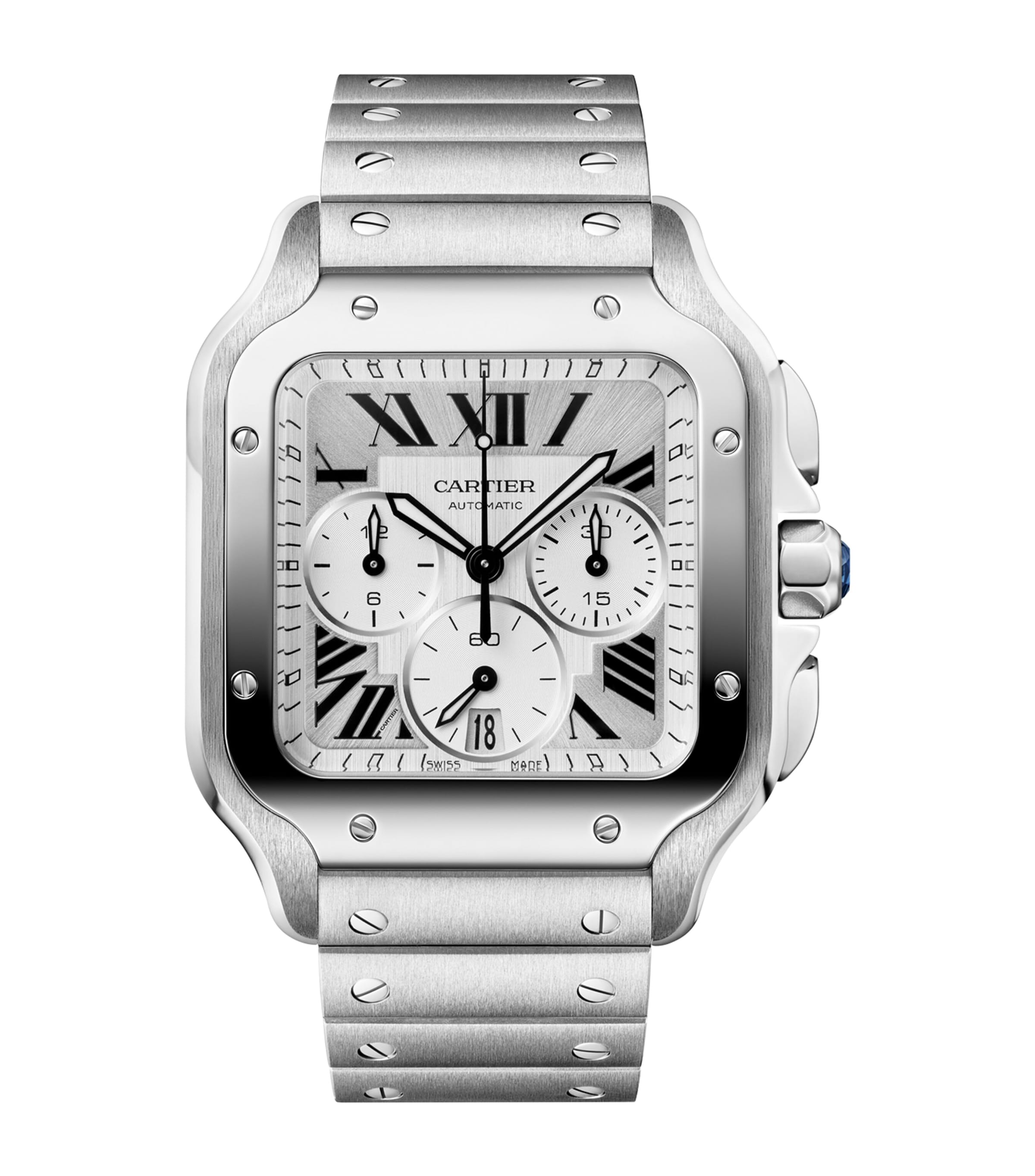 Cartier Large Stainless Steel Santos de Cartier Watch 39.8mm Steel