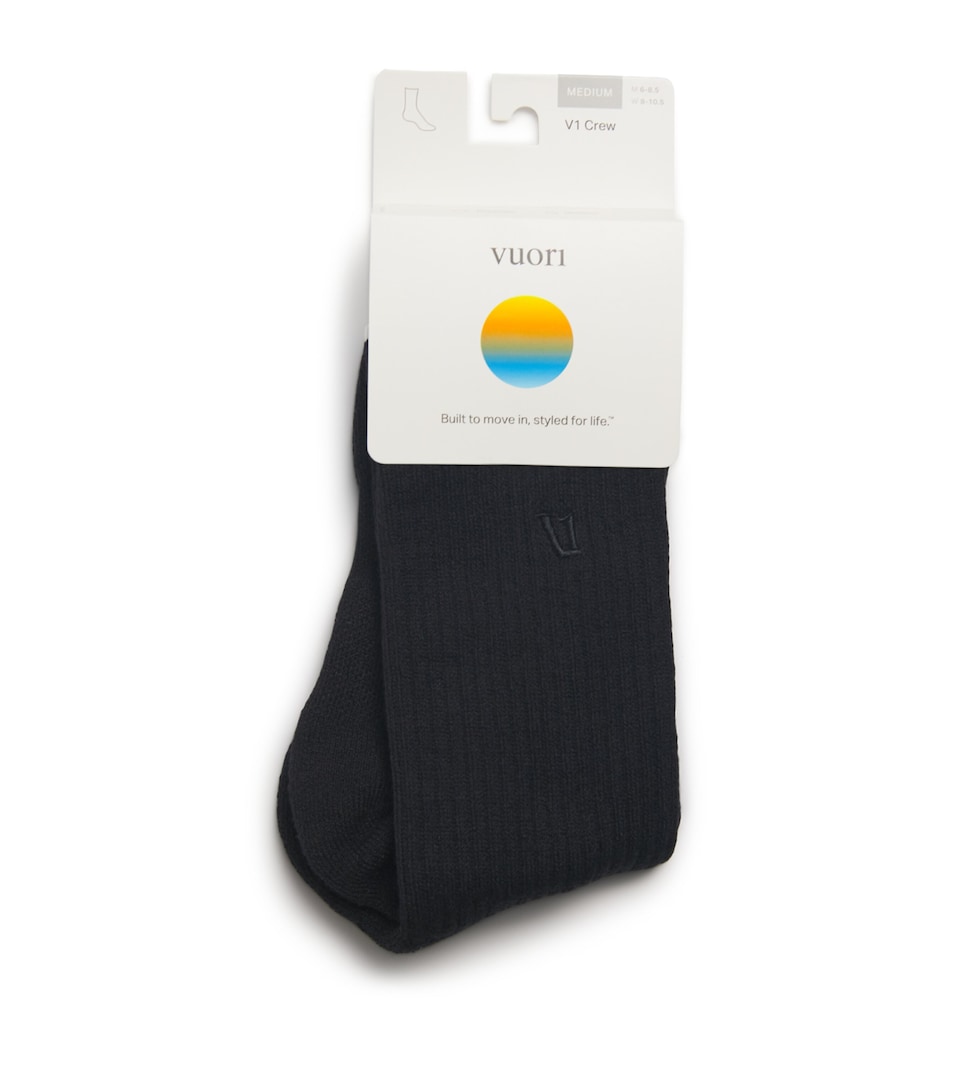 VUORI Mens V1 Crew Performance Socks Black