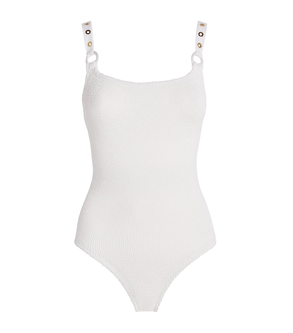 Hunza G Womens Eyelet Melody Swimsuit White