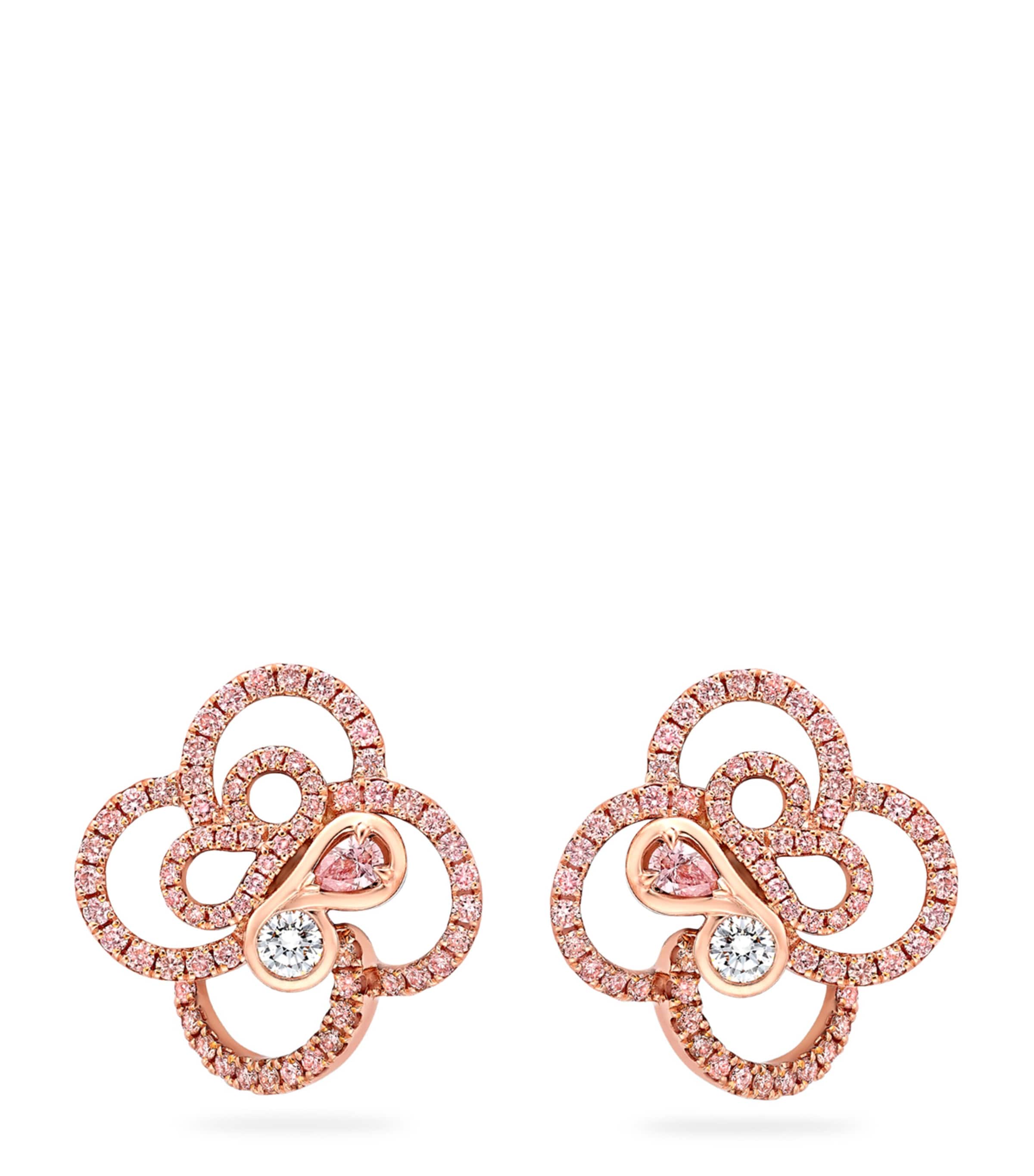 Boodles Rose Gold and Diamond Be Boodles Earrings Rose Gold