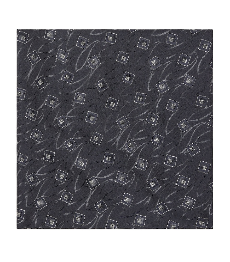 Mulberry Silk Geometric Pocket Square