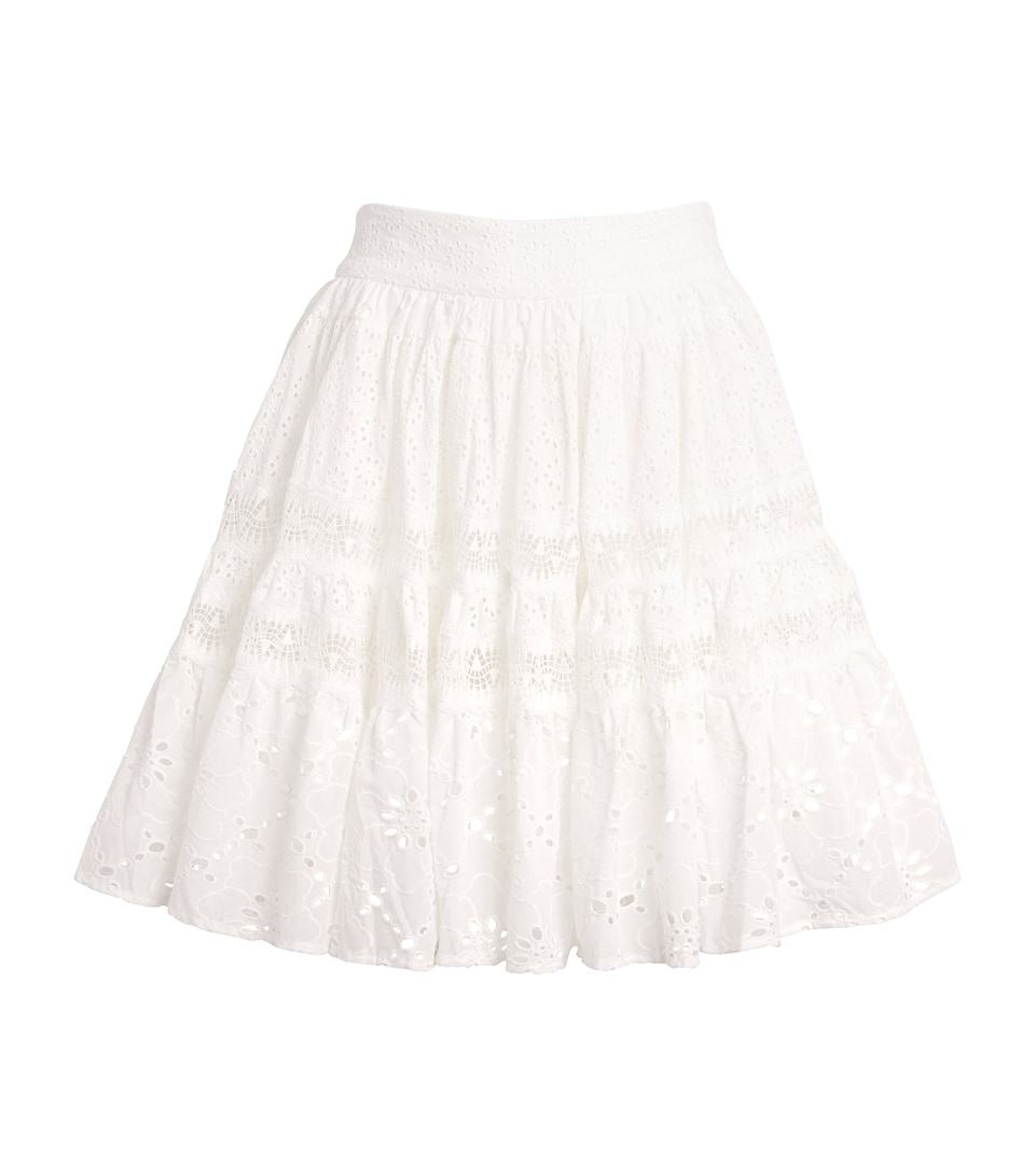 Cotton Embroidered Mini Skirt