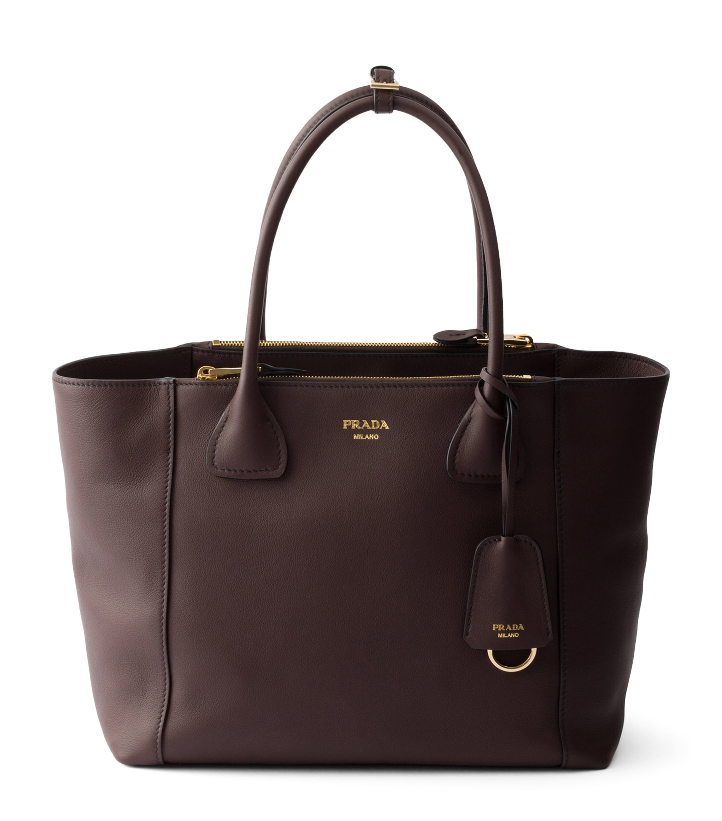 Prada Womens Large Leather Tote Bag Brown