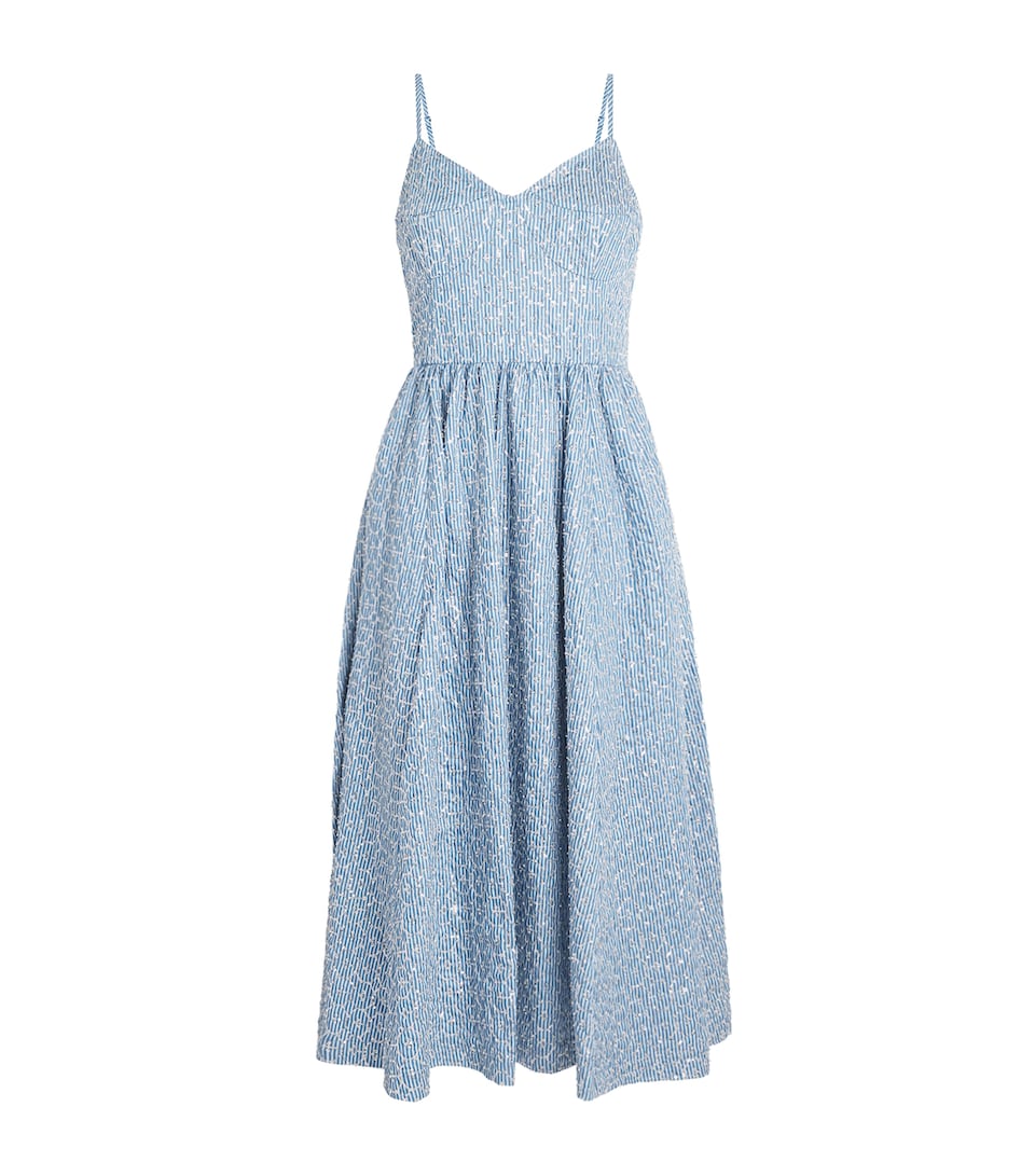 Sandro Paris Womens Sequinned Midi Dress Blue