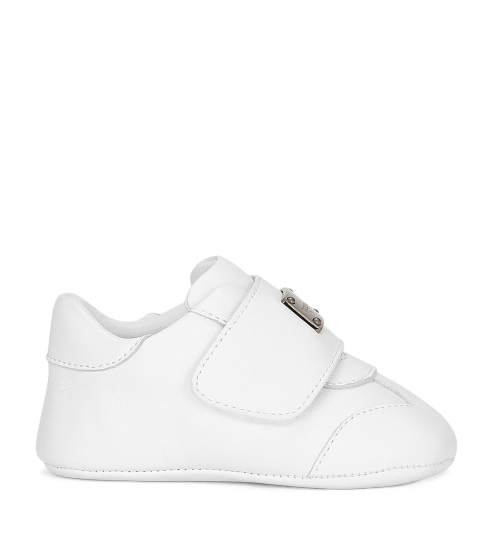 Dolce&Gabbana Kids Leather Logo Plaque Sneakers White