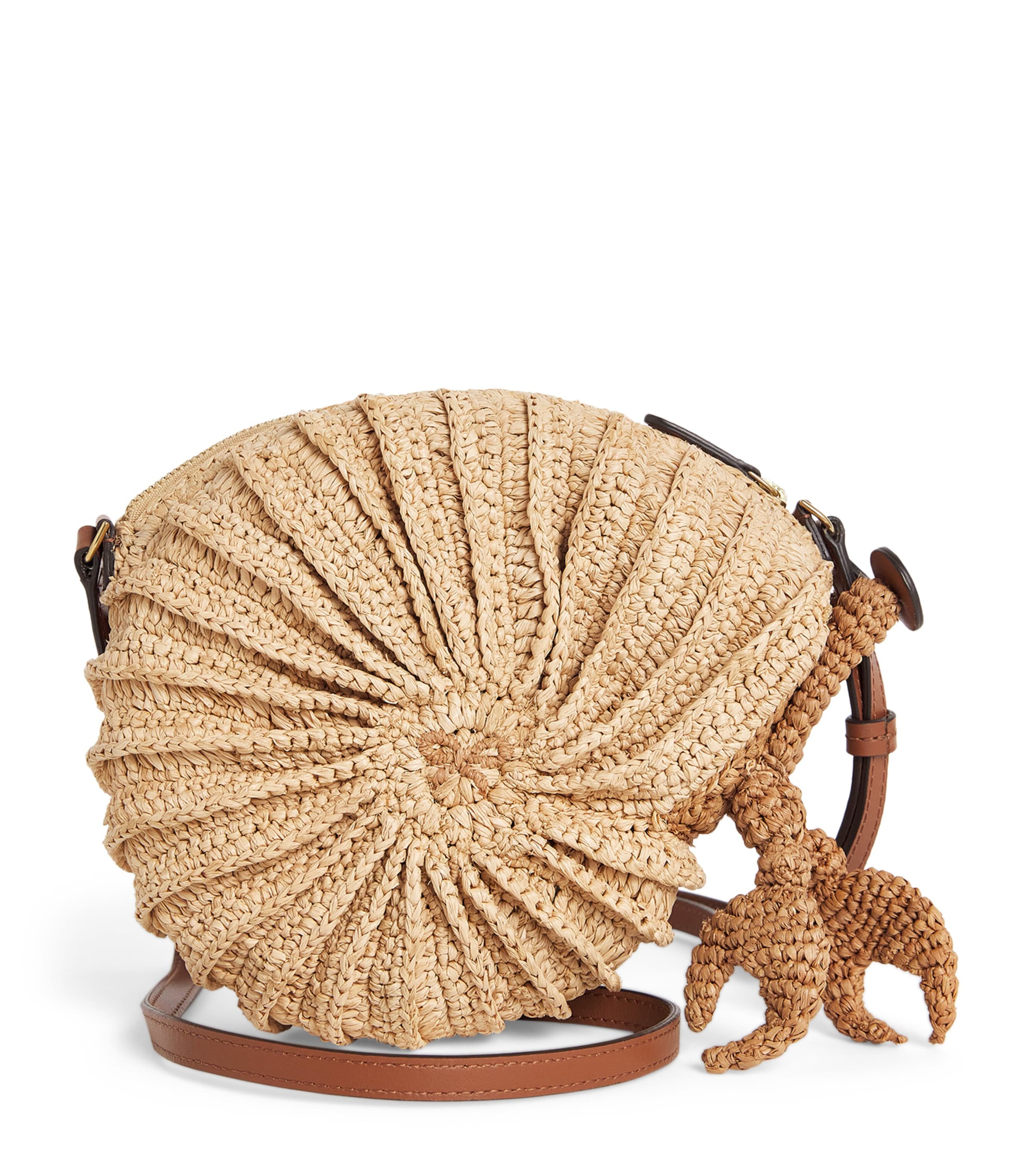 Raffia Hermit Crab Cross-Body Bag