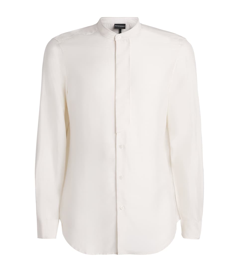 Modal-Silk Guru-Collar Shirt