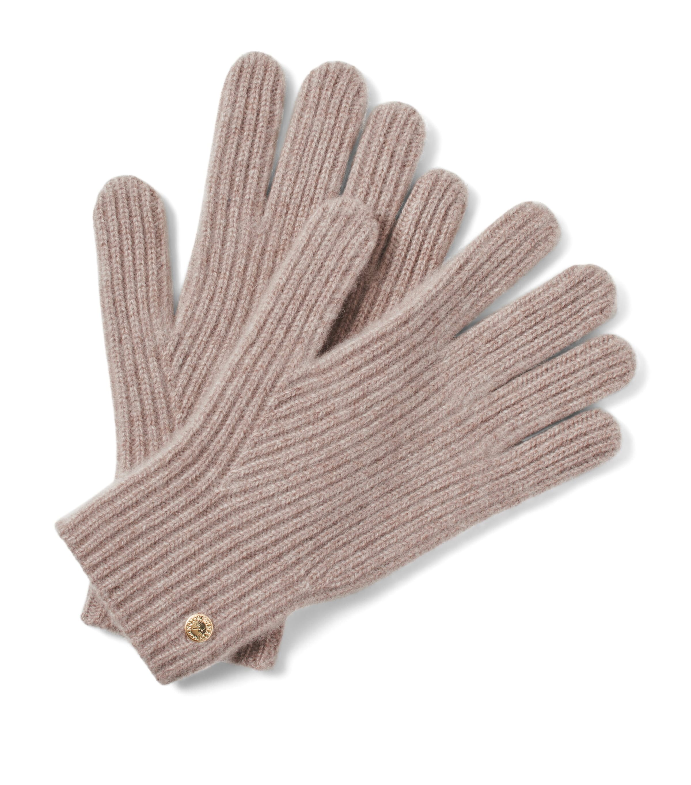 Aspinal Of London Cashmere Ribbed Gloves Latte