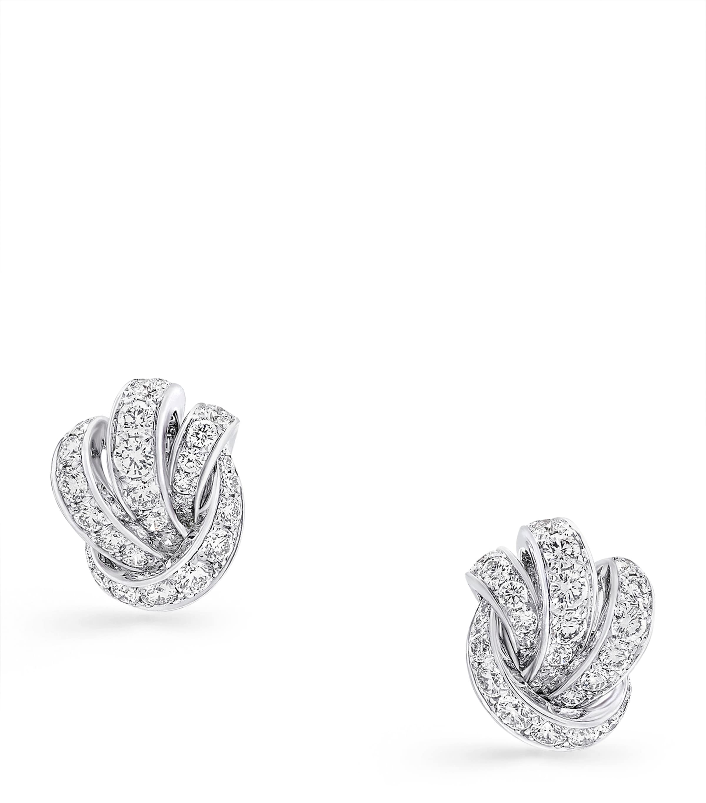 White Gold and Diamond Tilda's Bow Stud Earrings