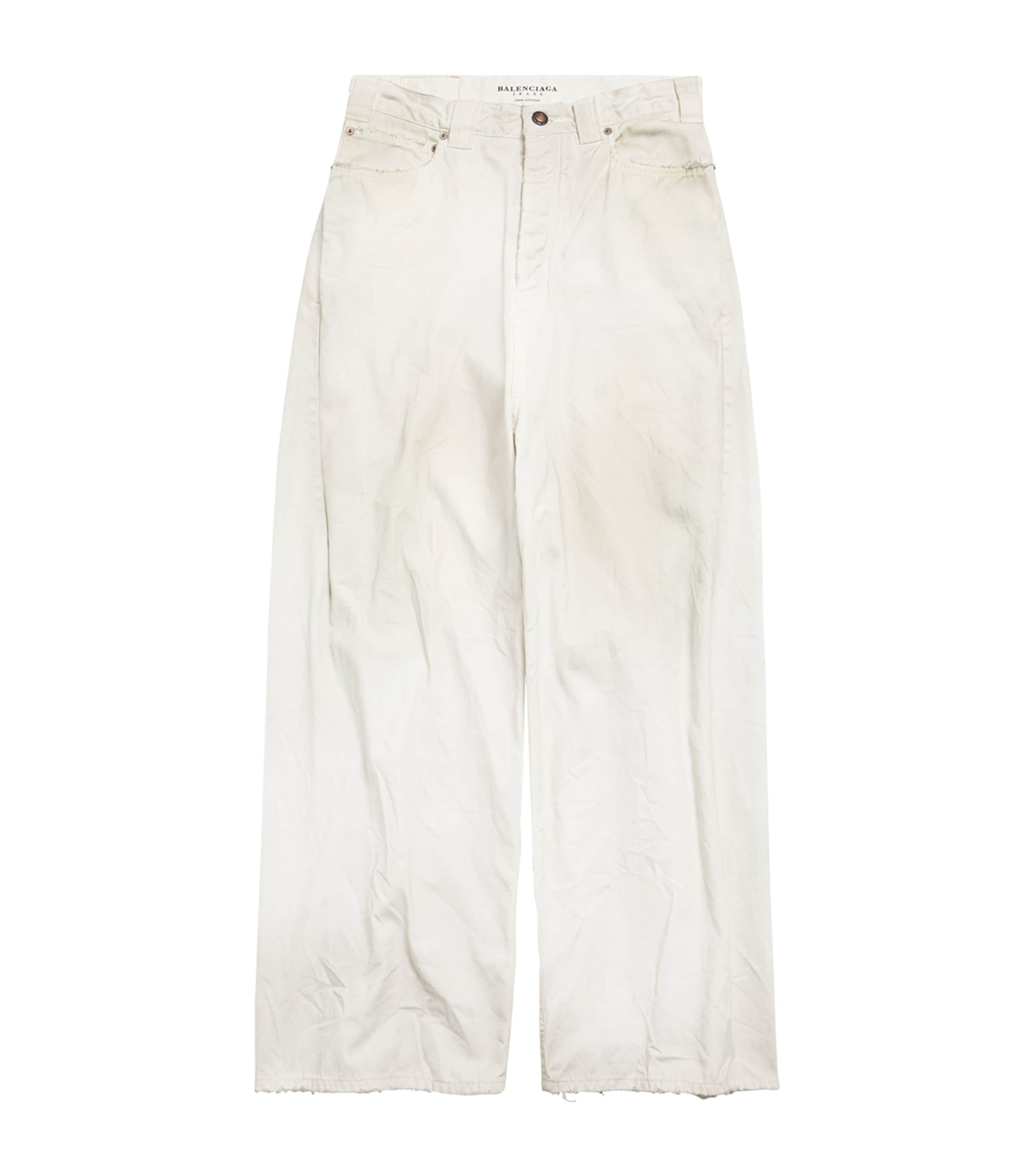 Distressed Wide-Leg Jeans